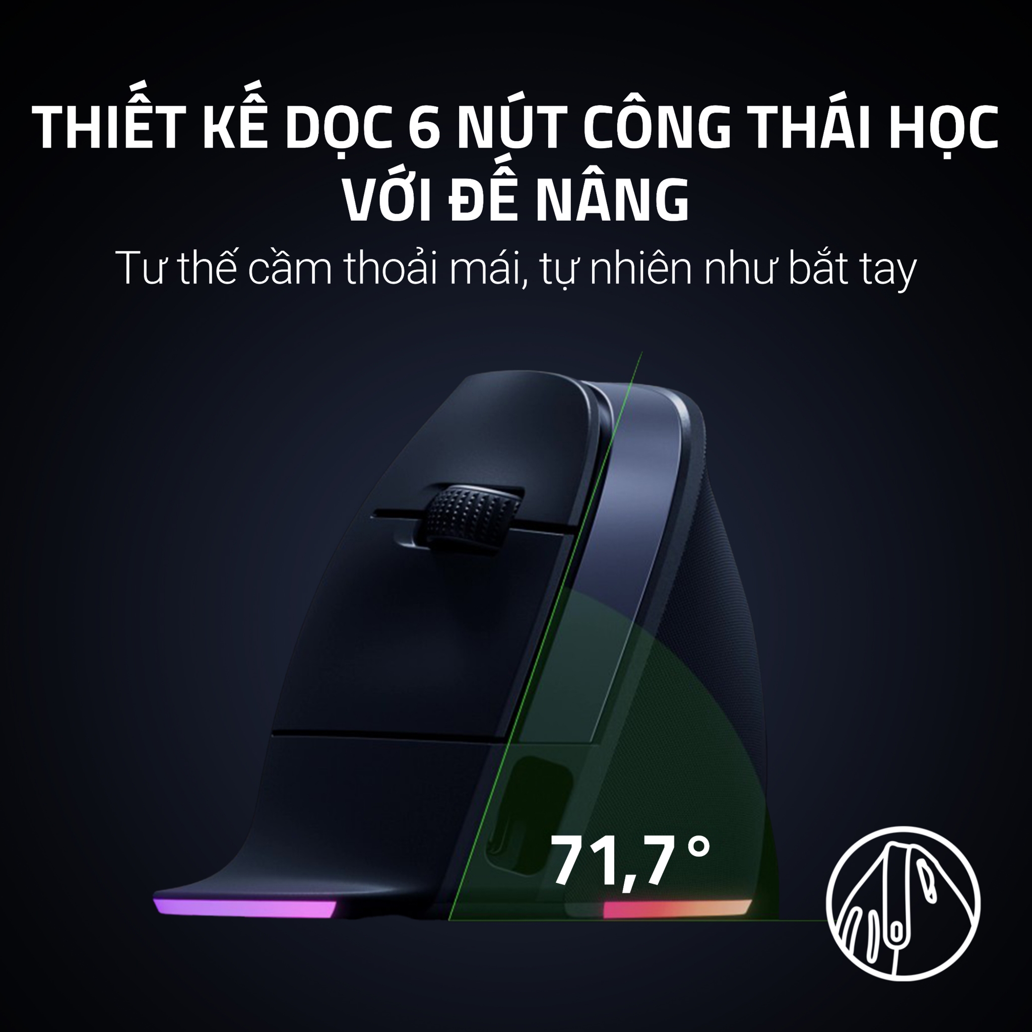 Chuột Razer Pro Click V2 Vertical Edition | Công Thái Học | Không Dây ...