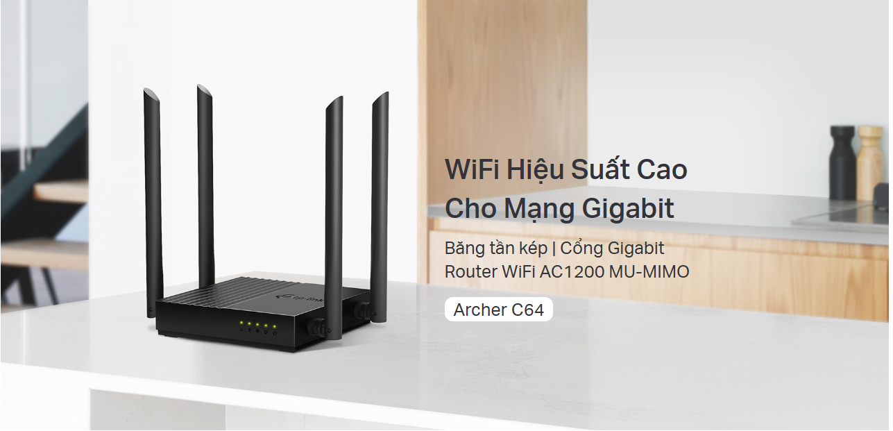 Router WiFi AC1200 4 ăng-ten Gigabit MU-MIMO Archer C64/Archer C50 ...