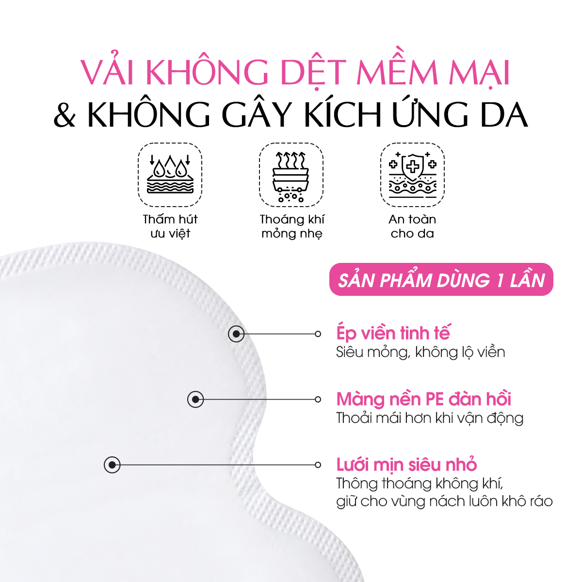 Mô tả Miếng dán thấm mồ hôi nách Masami khử mùi thấm hút hiệu quả túi 10 miếng - 5