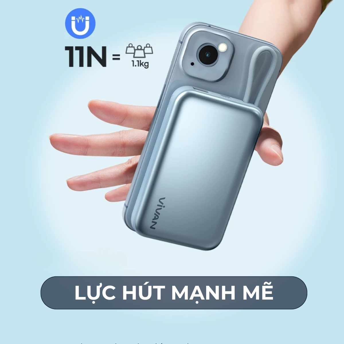 Mô tả Pin dự phòng VIVAN VPB-W11/13/20 10000mAh thông minh không dây sạc nhanh từ tính 15W - 3