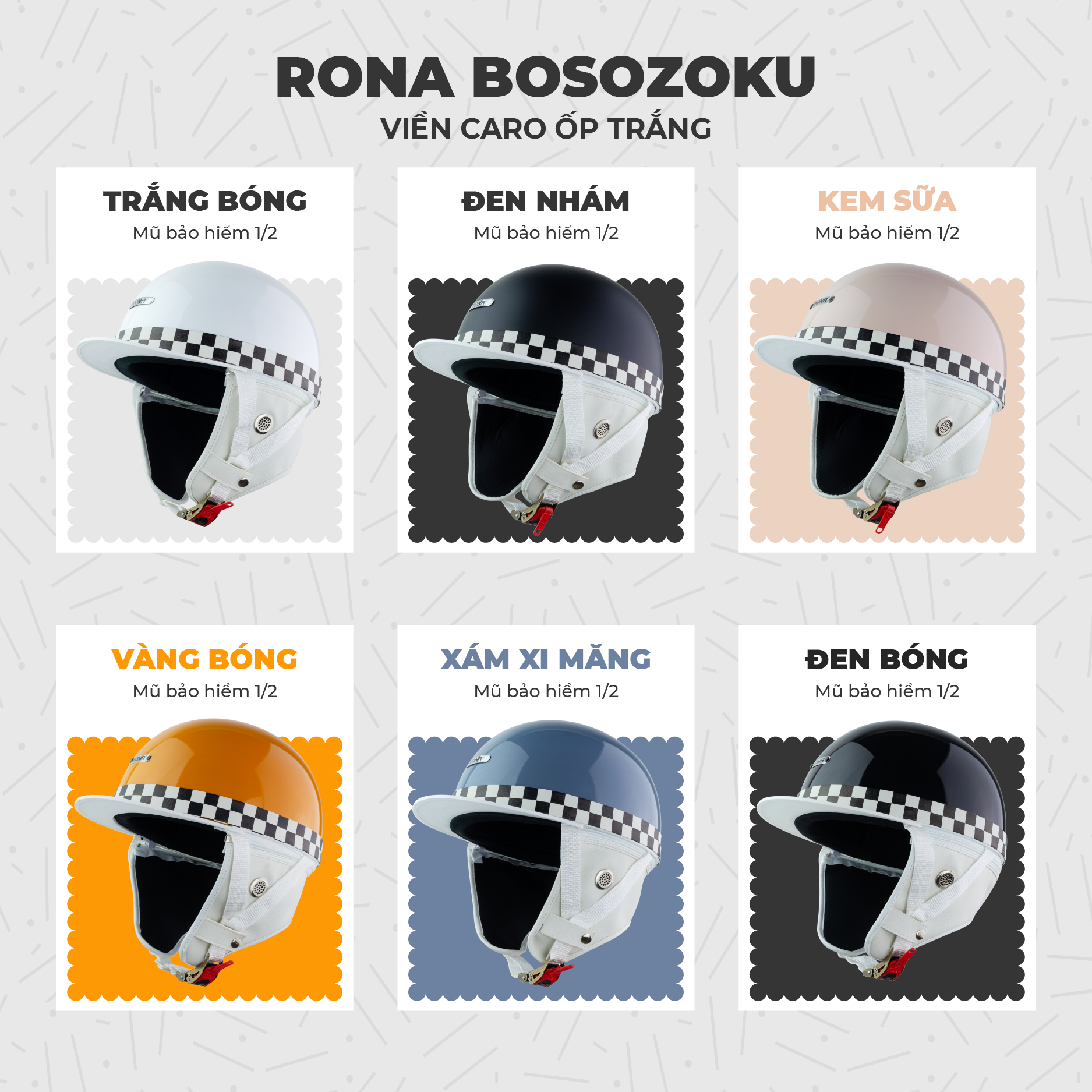 Mô tả Mũ Bảo Hiểm Nửa Đầu Rona Bosozoku Plus Chính Hãng Phong Cách Nhật Bản Vintage Cho Nam Nữ Đi Xe Máy - 3
