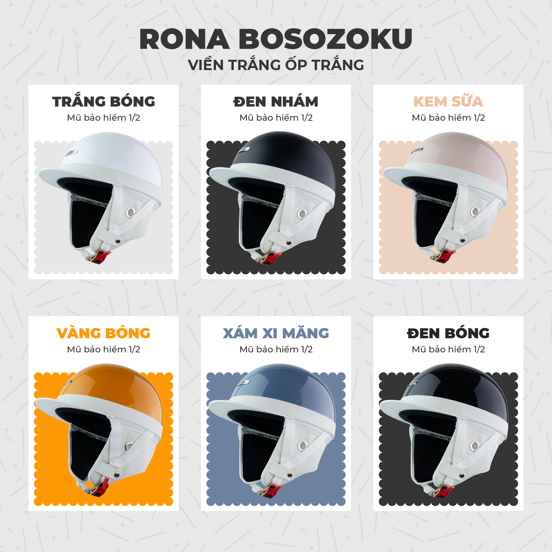 Mô tả Mũ Bảo Hiểm Nửa Đầu Rona Bosozoku Plus Chính Hãng Phong Cách Nhật Bản Vintage Cho Nam Nữ Đi Xe Máy - 4