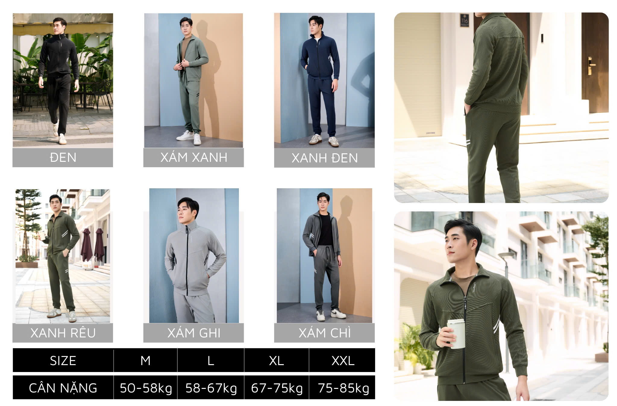 Mô tả Bộ Quần Áo Nỉ Thu Đông Khóa Kéo Laroma Cho Nam | Sọc Đôi - Giữ Ấm - Vải Thơm - Kháng Khuẩn - 1