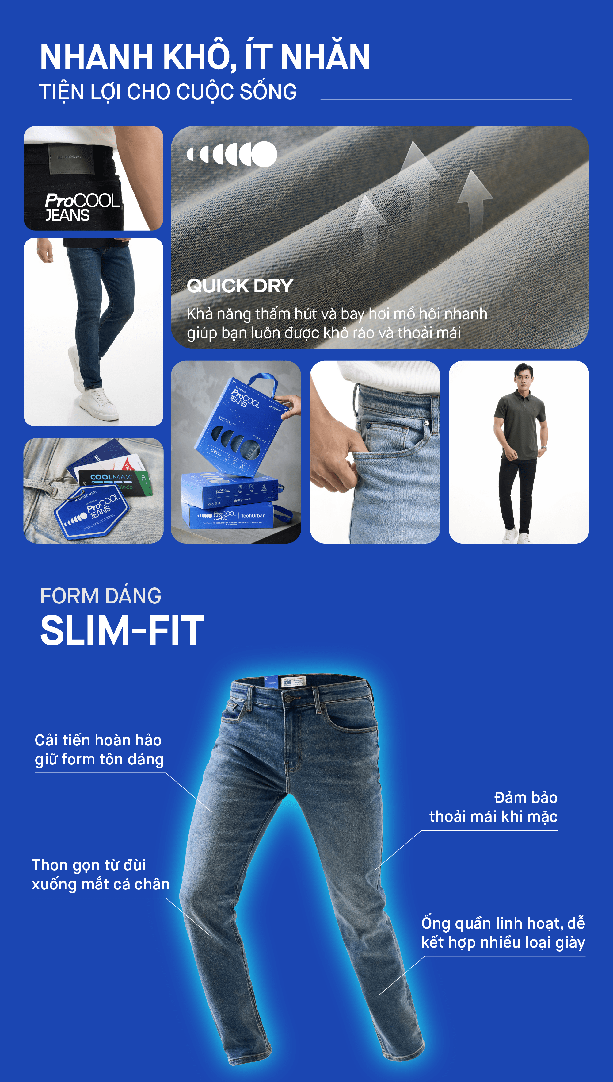 Quần jeans ICONDENIM Dark Blue