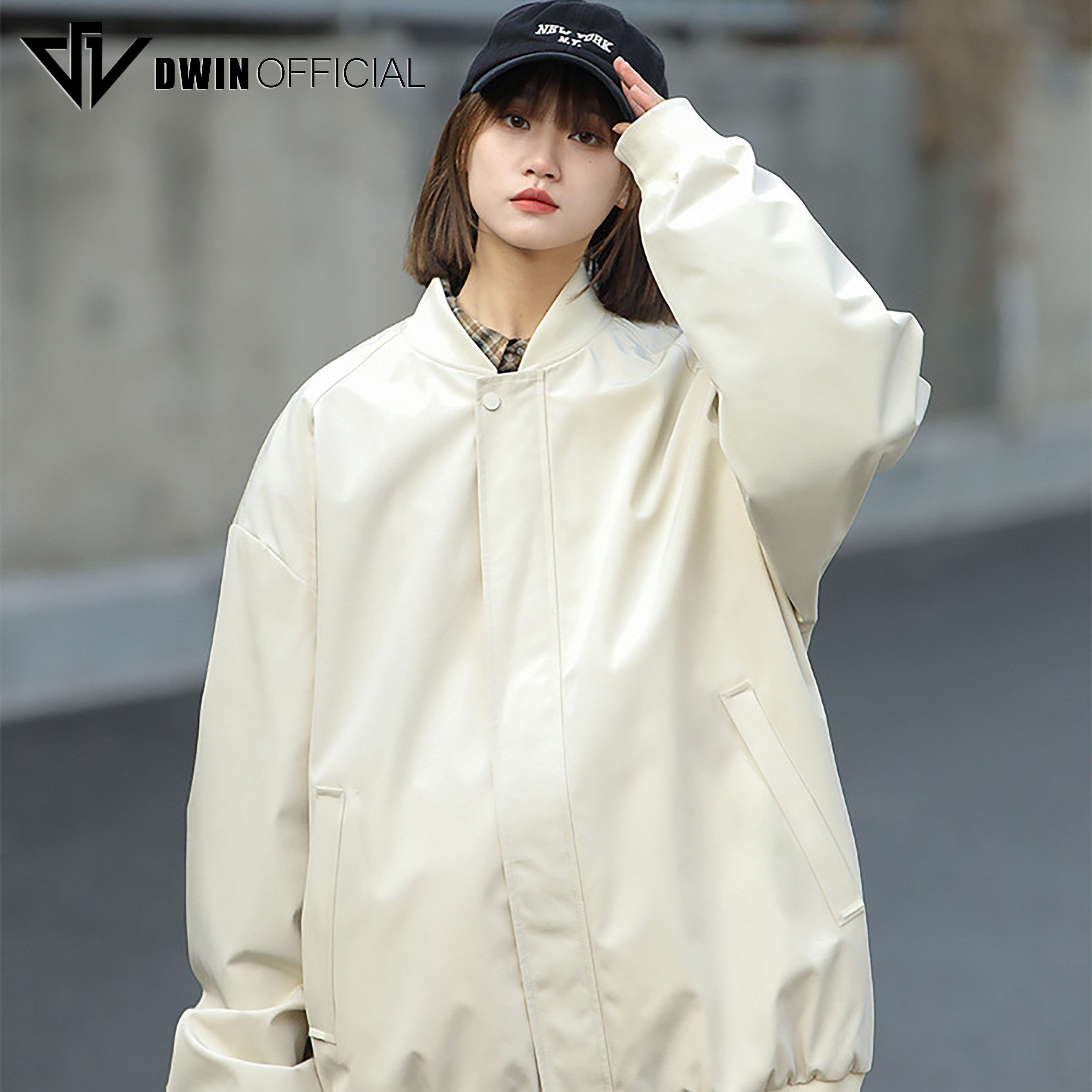 Mô tả Áo khoác gió nam nữ DWIN local brand bomber vải dù 2 lớp unisex form oversize chống nước không nhăn - 3