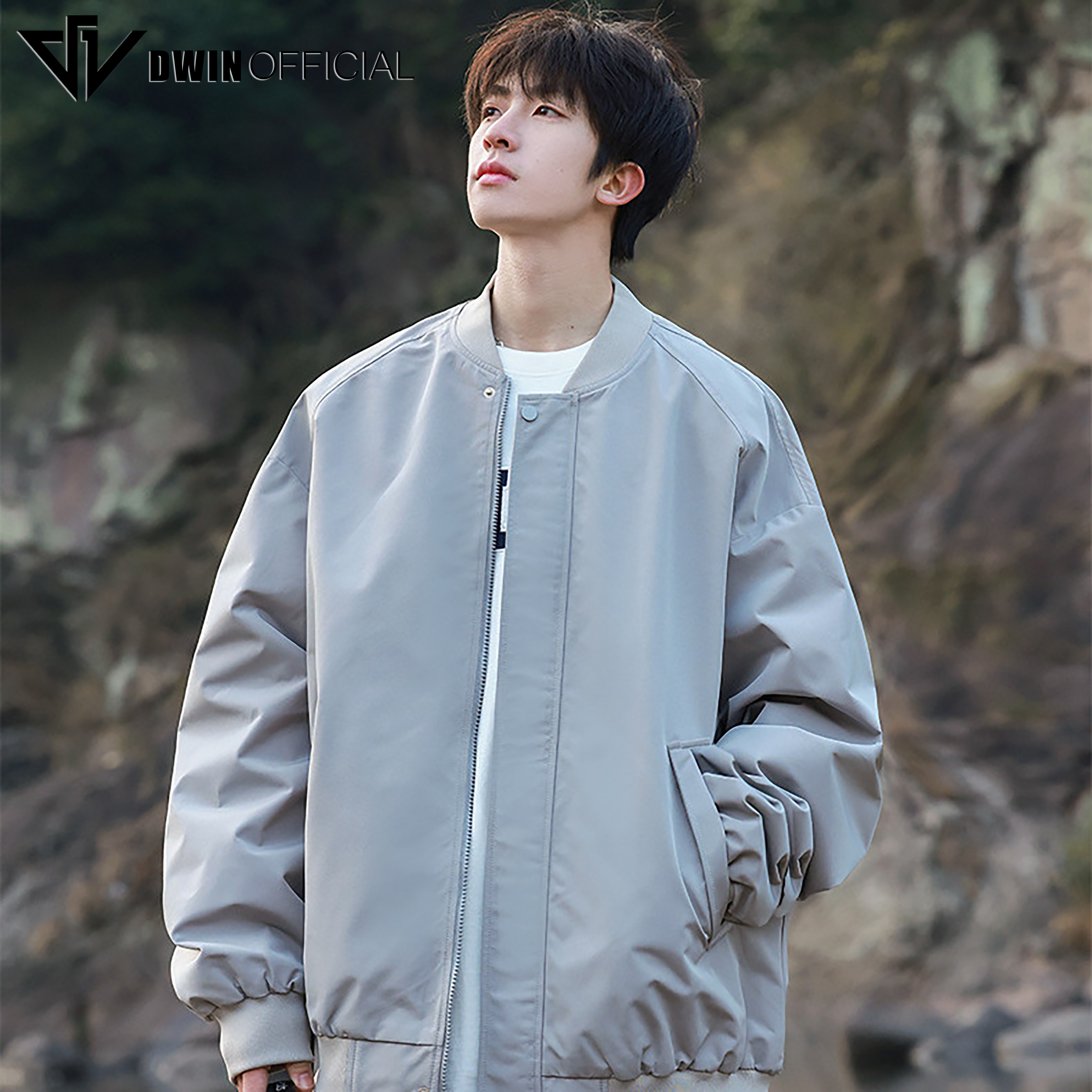 Mô tả Áo khoác gió nam nữ DWIN local brand bomber vải dù 2 lớp unisex form oversize chống nước không nhăn - 6