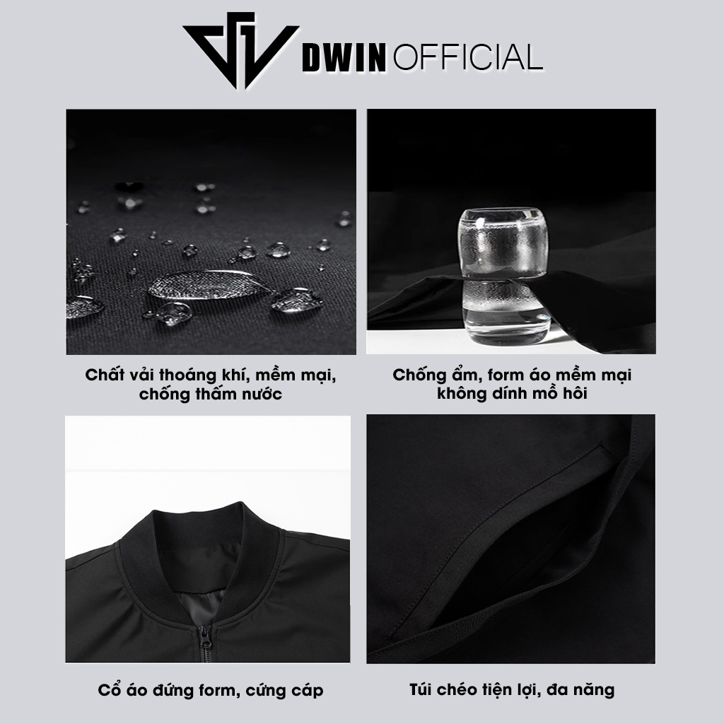 Mô tả Áo khoác gió nam nữ DWIN local brand bomber vải dù 2 lớp unisex form oversize chống nước không nhăn - 10