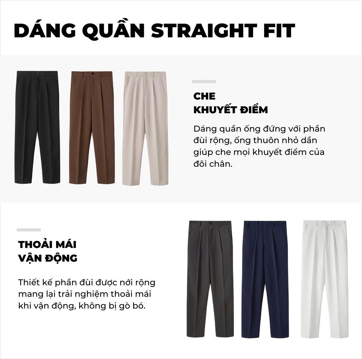 Mô tả Quần tây nam hàn quốc JBagy dáng baggy vải co giãn dày dặn dáng suông ống rộng, màu đen, kem  JA0101 - 2