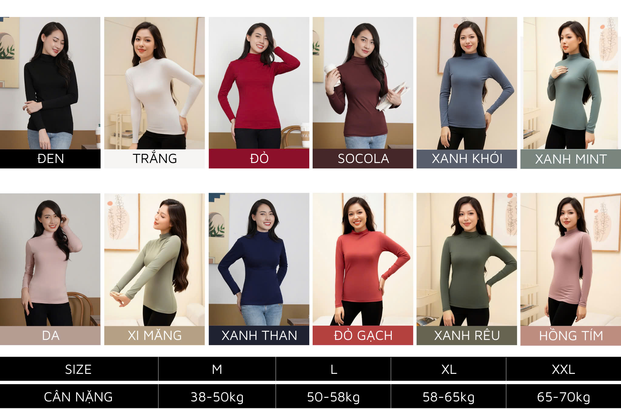 Mô tả Áo Giữ Nhiệt Nữ Cổ Cao LAROMA | Giữ Ấm - Siêu Co Dãn - Vải Thơm - Kháng Khuẩn - 1