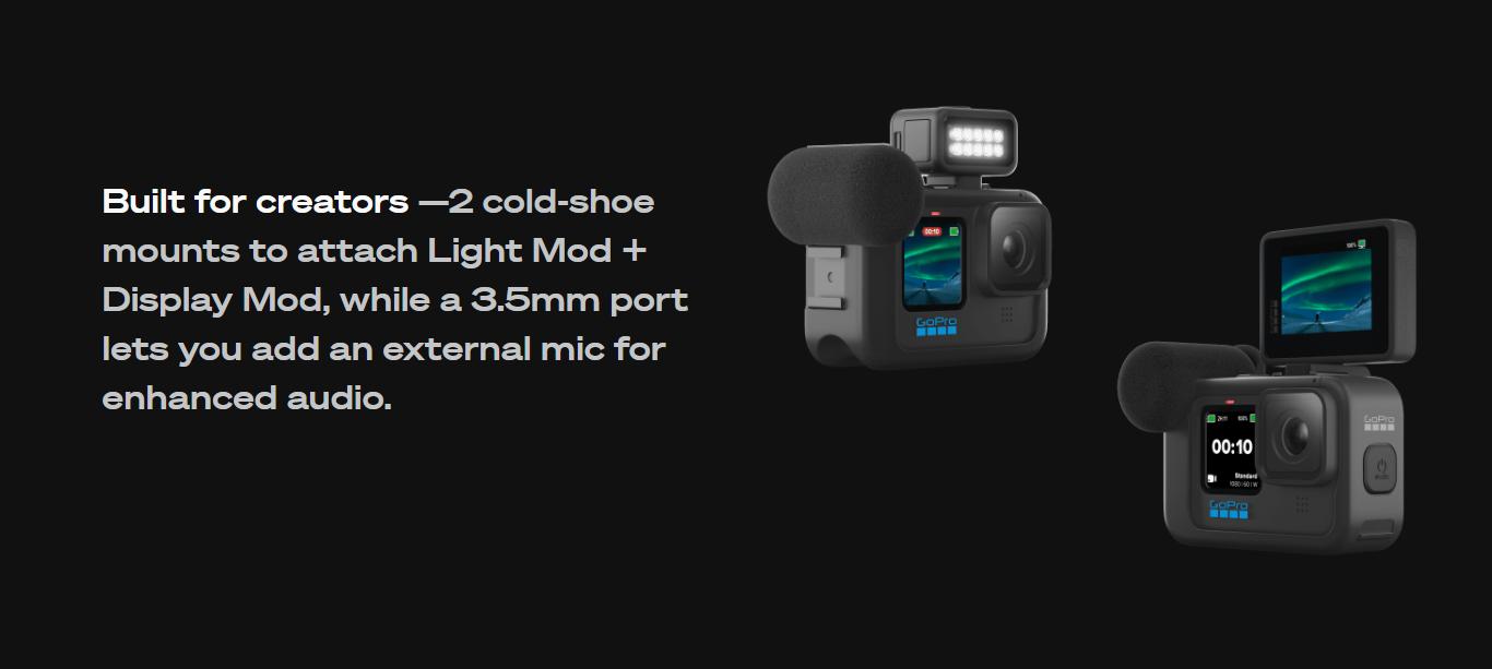 Mô tả Phụ kiện Media Mod cho GoPro HERO13/12/11/10/9 Black, tương thích với các phụ kiện khác của GoPro - 5