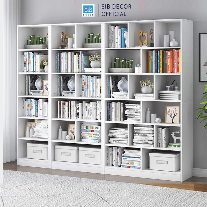 Kệ sách gỗ SIB KSG02 thiết kế hiện đại