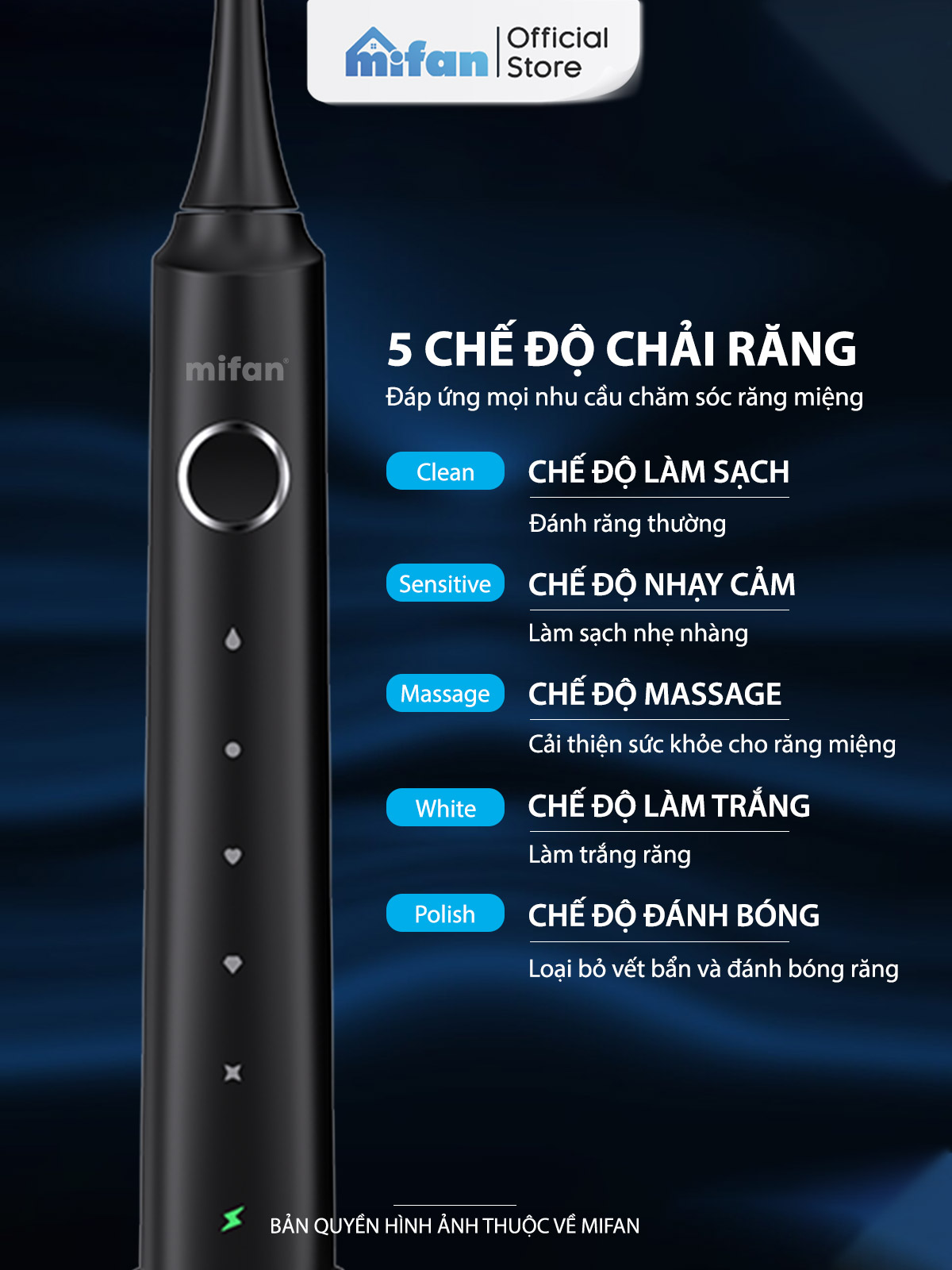 Tính năng bàn chải MIFAN Sonic X5