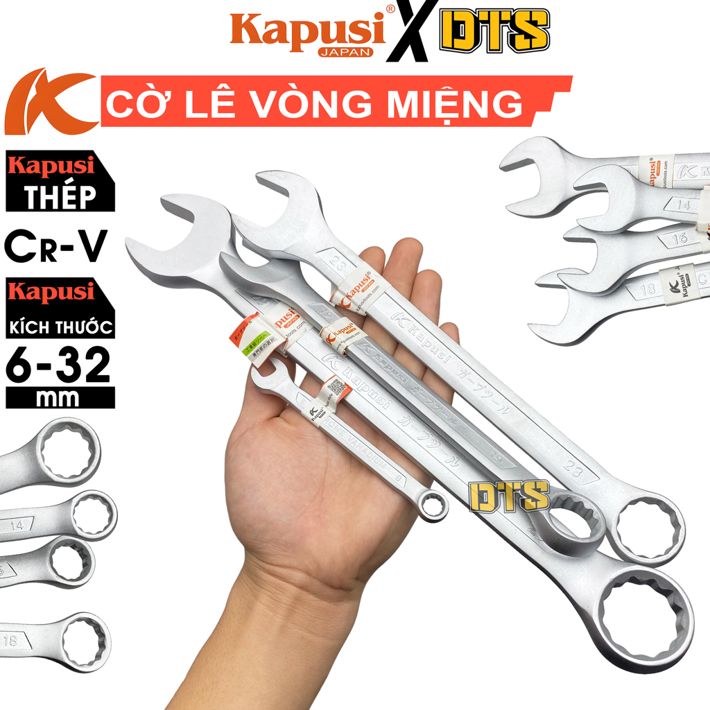 Cờ lê vòng miệng thép CR-V đúc nguyên khối Kapusi đủ size 6-32mm | Clê ...