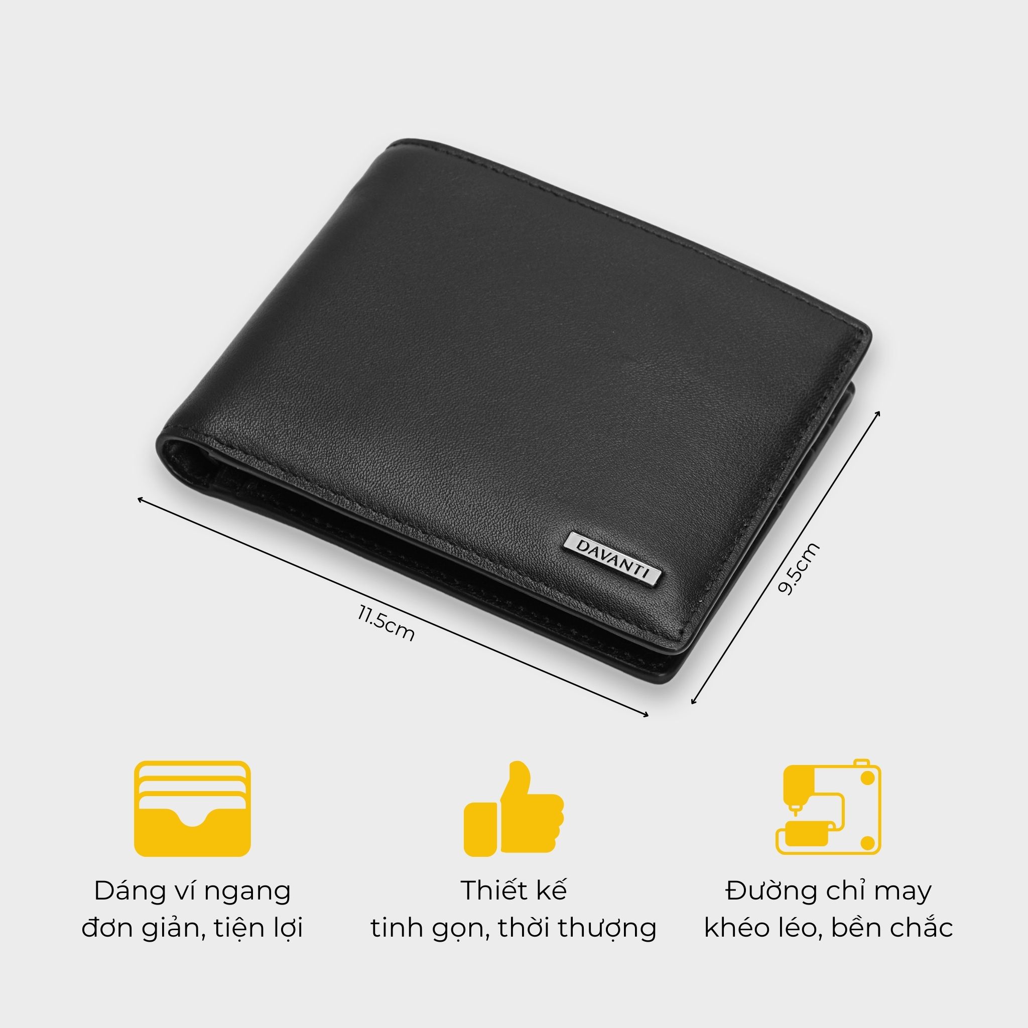 Mô tả Bóp Ví Nam Da Bò Nappa Dáng Ngang Sang Trọng FA280 - 1