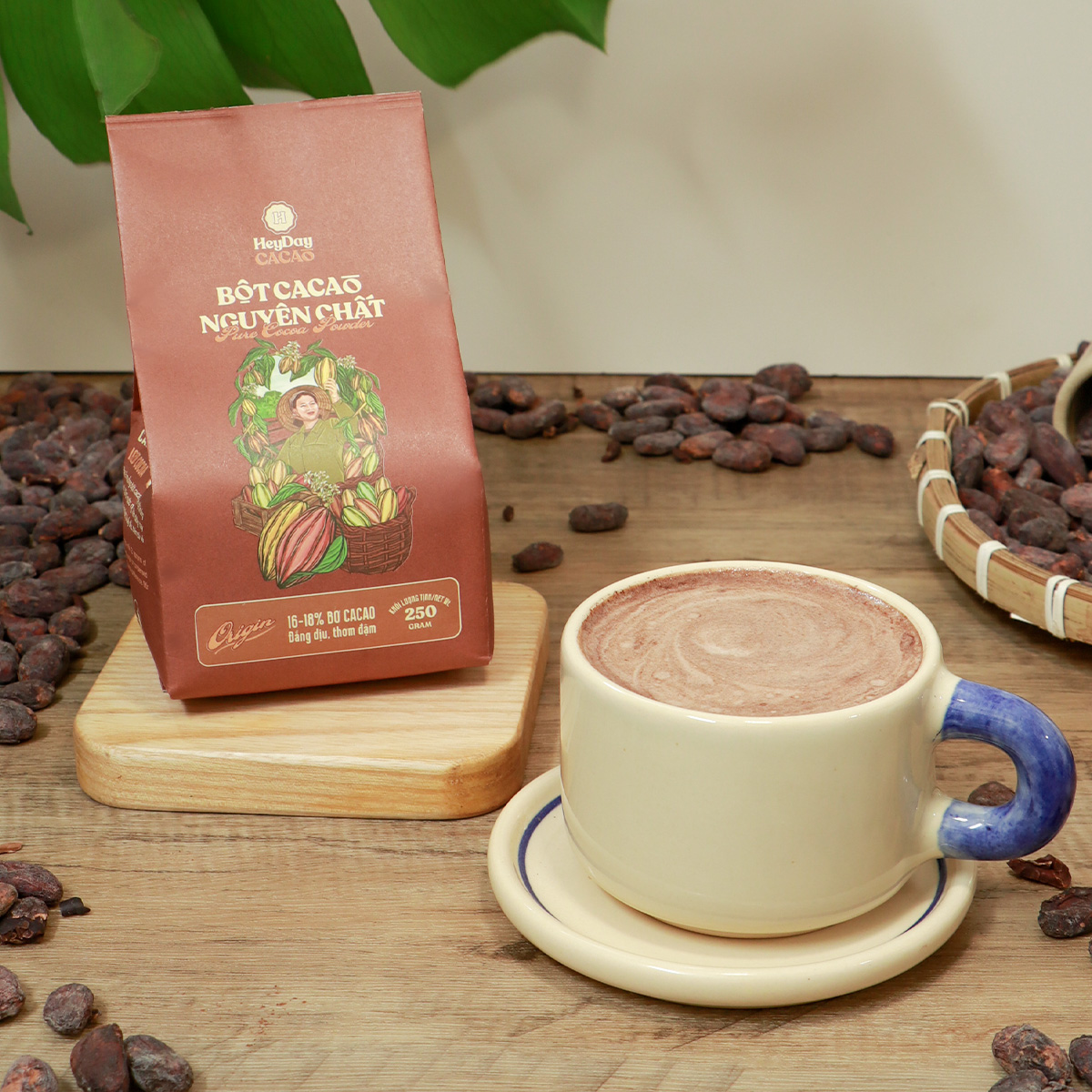 Mô tả Túi 500g Bột cacao nguyên chất Việt Nam 100% không đường Heyday - Dòng Origin thượng hạng - 2
