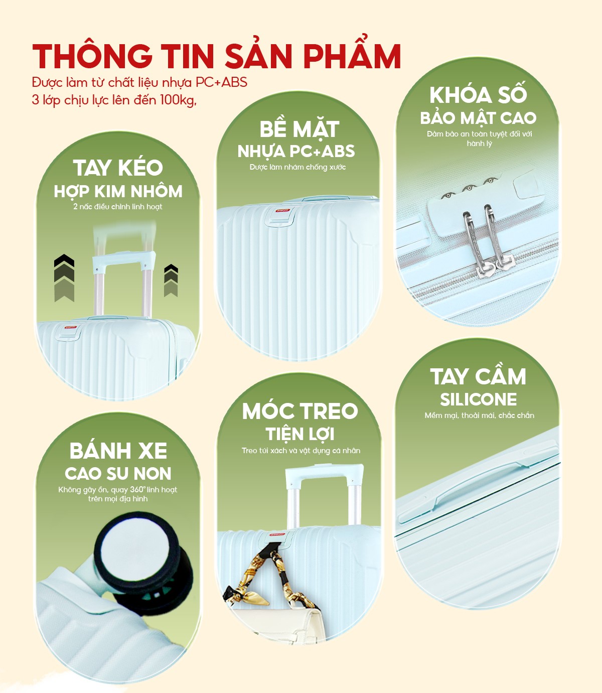 Mô tả Vali Du Lịch Bamozo 8801 Size 20/24 Chất Liệu Nhựa ABS Bền Đẹp Bảo Hành 5 Năm - 3