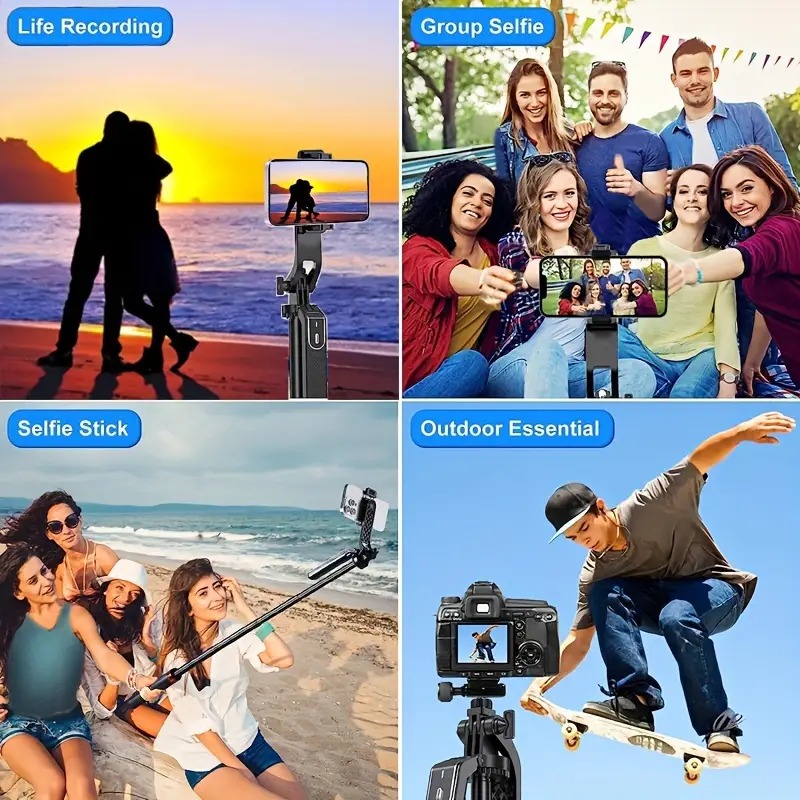 Mô tả Gậy Chụp Ảnh 4 Chân Selfie P185 Xoay 360 Kiêm Tripod Điện Thoại Để Chụp Hình Quay Video,Livestream Gấp Gọn Kéo Dài 180cm - 3