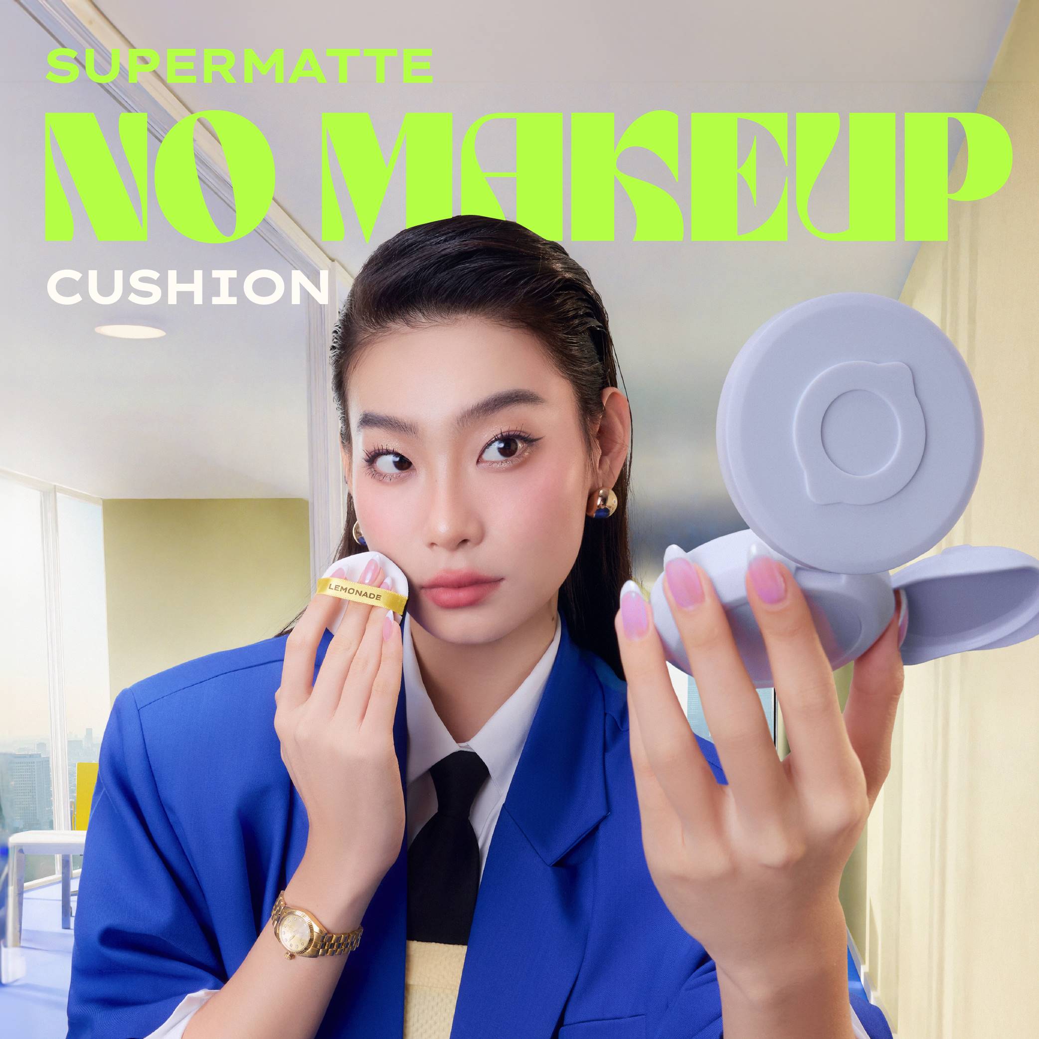 Mô tả Phấn nước mỏng nhẹ kiềm dầu thuần chay chống nắng Lemonade SuperMatte No Makeup Cushion 15g - 1