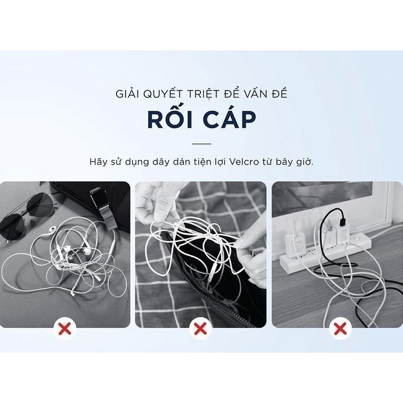 Mô tả Dây dán Velcro Jisulife làm gọn dây sạc quạt - 1