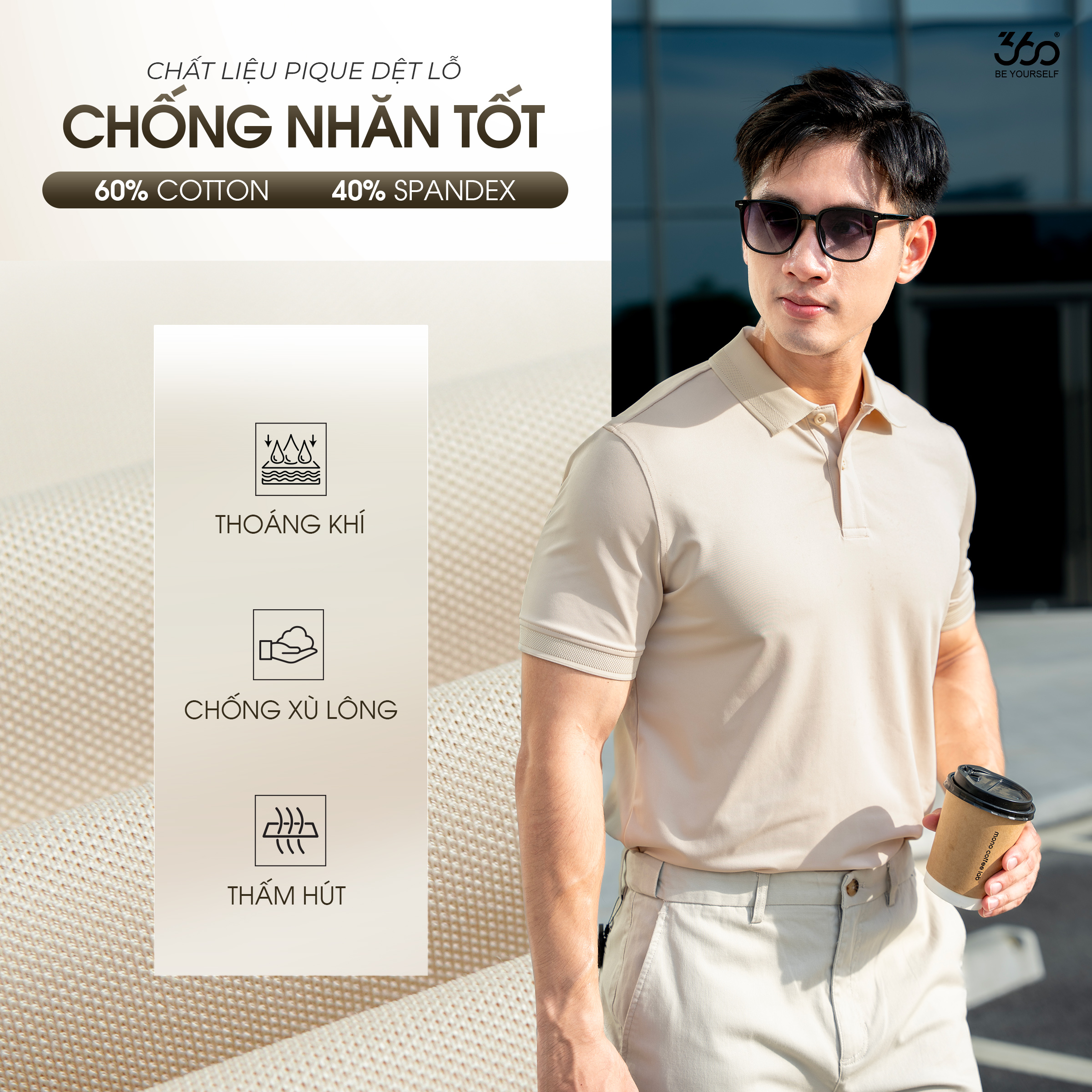 Áo Thun Polo Nam 360 Boutique POTOL516
