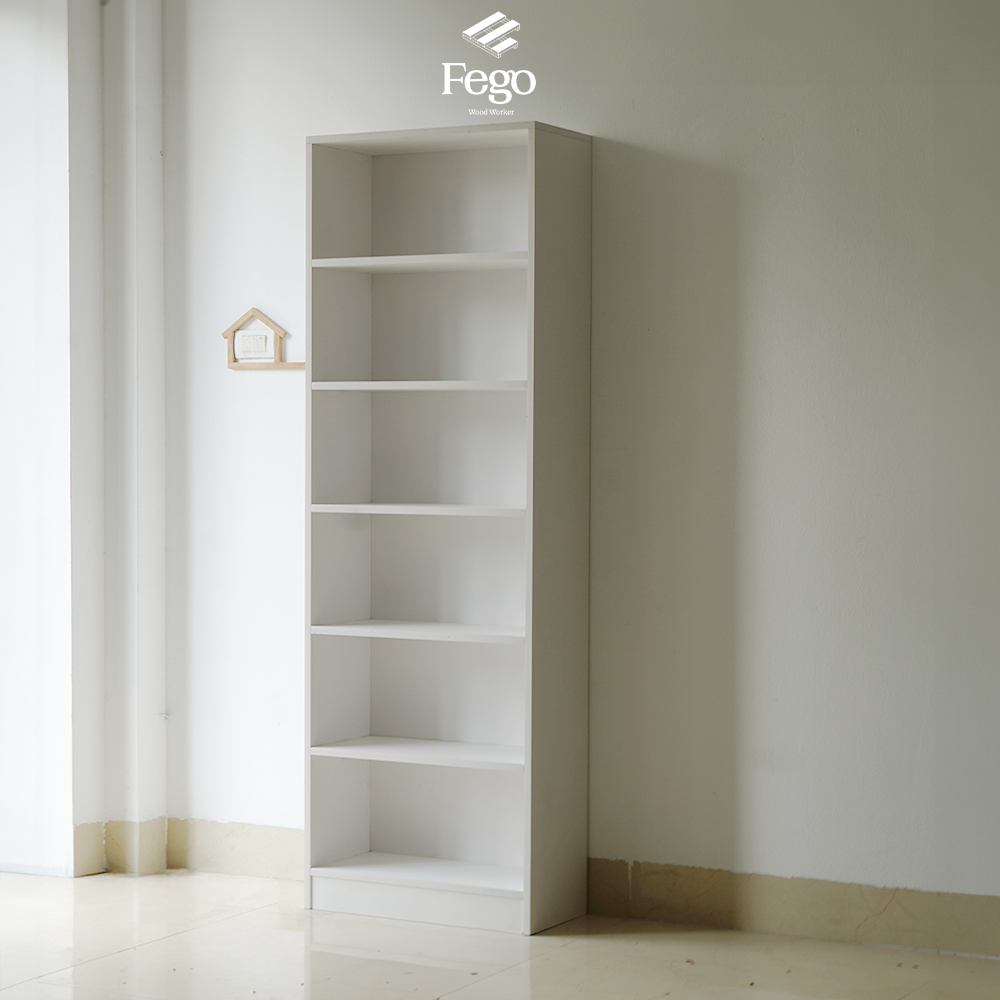 Mô tả Kệ sách 6 tầng màu trắng FEGO gỗ MDF chống ẩm phủ Melamine cao cấp - 4