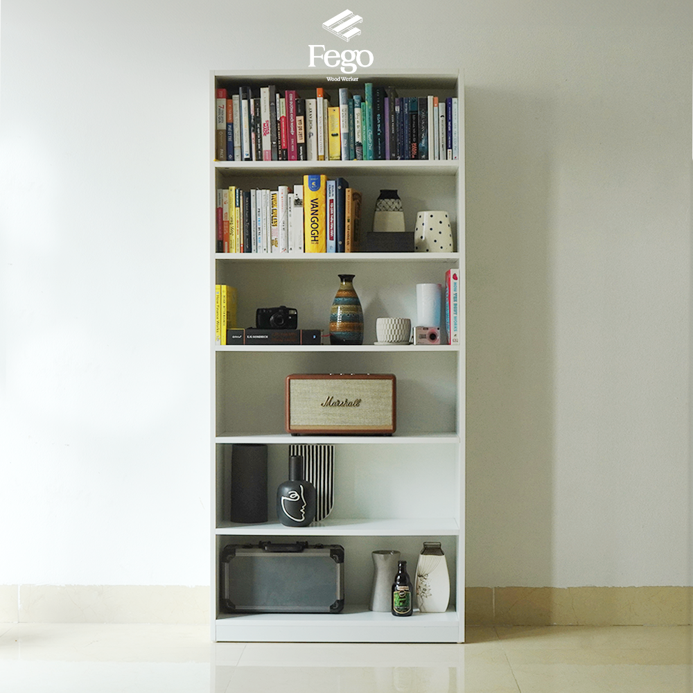 Mô tả Kệ sách 6 tầng màu trắng FEGO gỗ MDF chống ẩm phủ Melamine cao cấp - 7