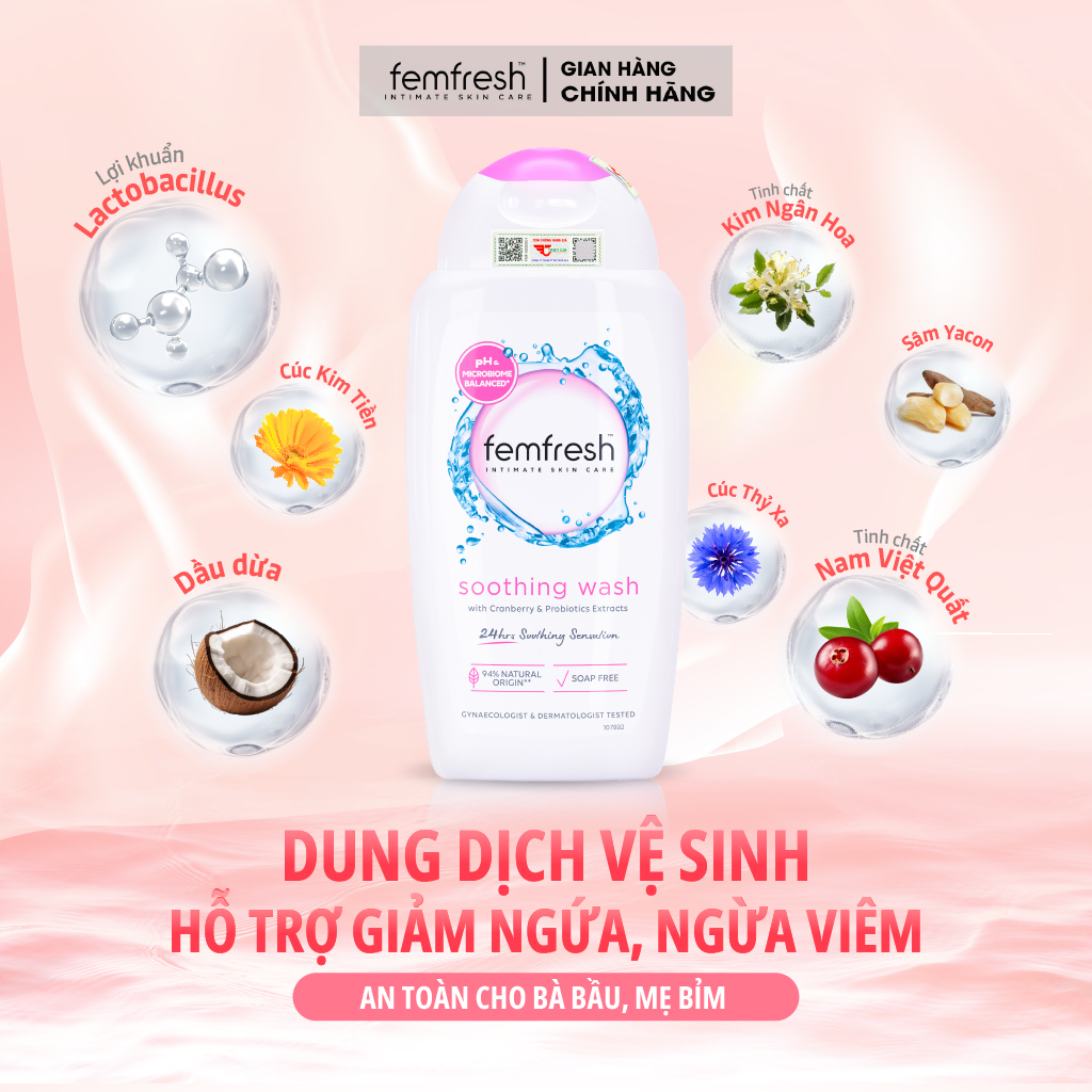 Mô tả Dung dịch vệ sinh phụ nữ Femfresh cao cấp No.1 Anh Quốc, giúp làm sạch, cân bằng vùng kín, an toàn cho bà bầu [250ml] - 7