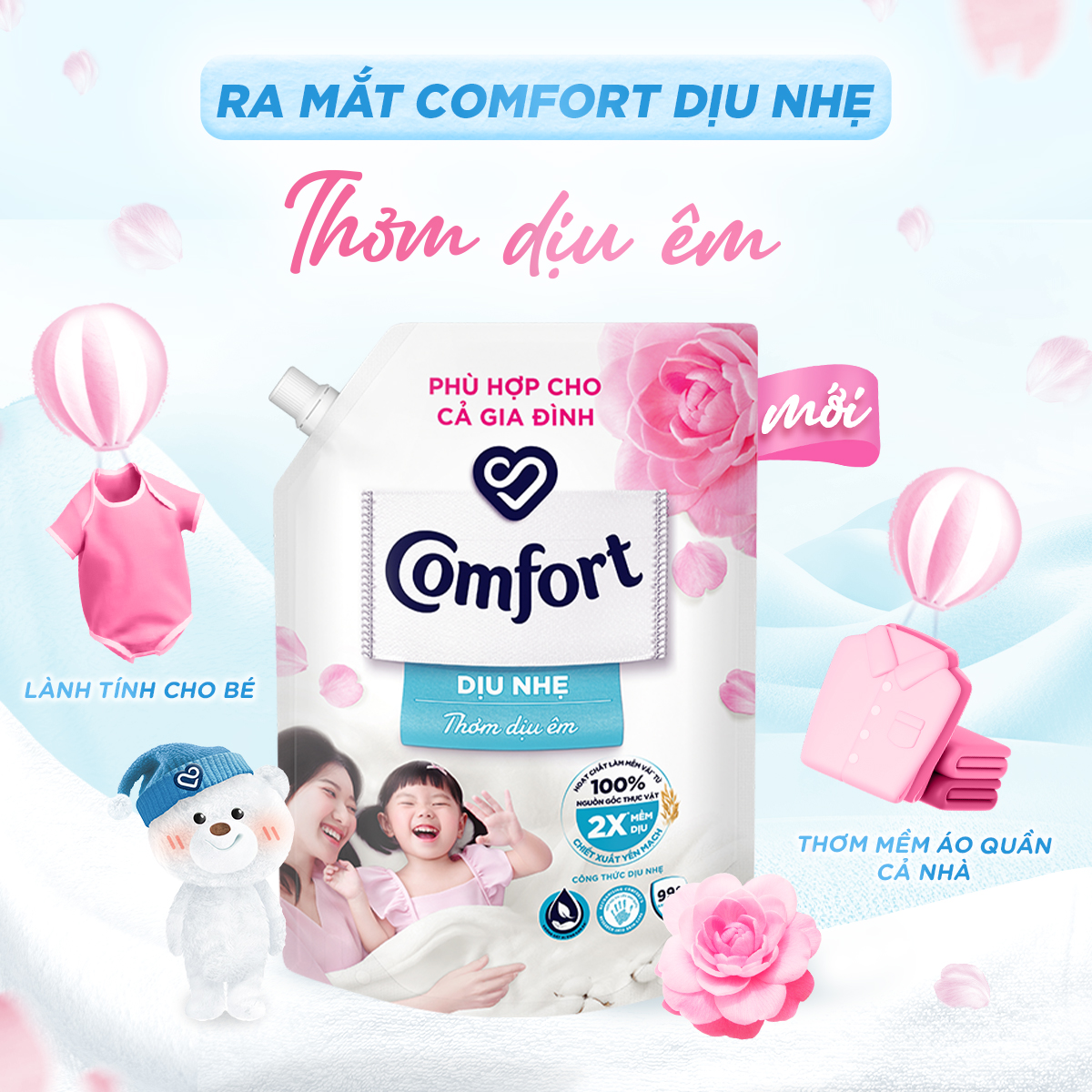 Mô tả Nước Xả Vải Comfort Dịu Nhẹ Túi 3,6L - 6