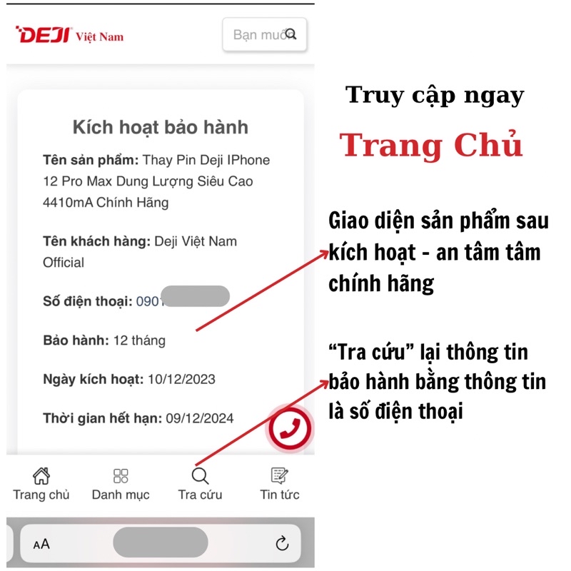 Pin Deji Dung Lượng Siêu Cao Điện Thoại Táo 5S/5SE/6/6S/7/8P/X/XR/XS/XSM/11/12Promax Bảo Hành 12 Tháng – ảnh mô tả chi tiết 4