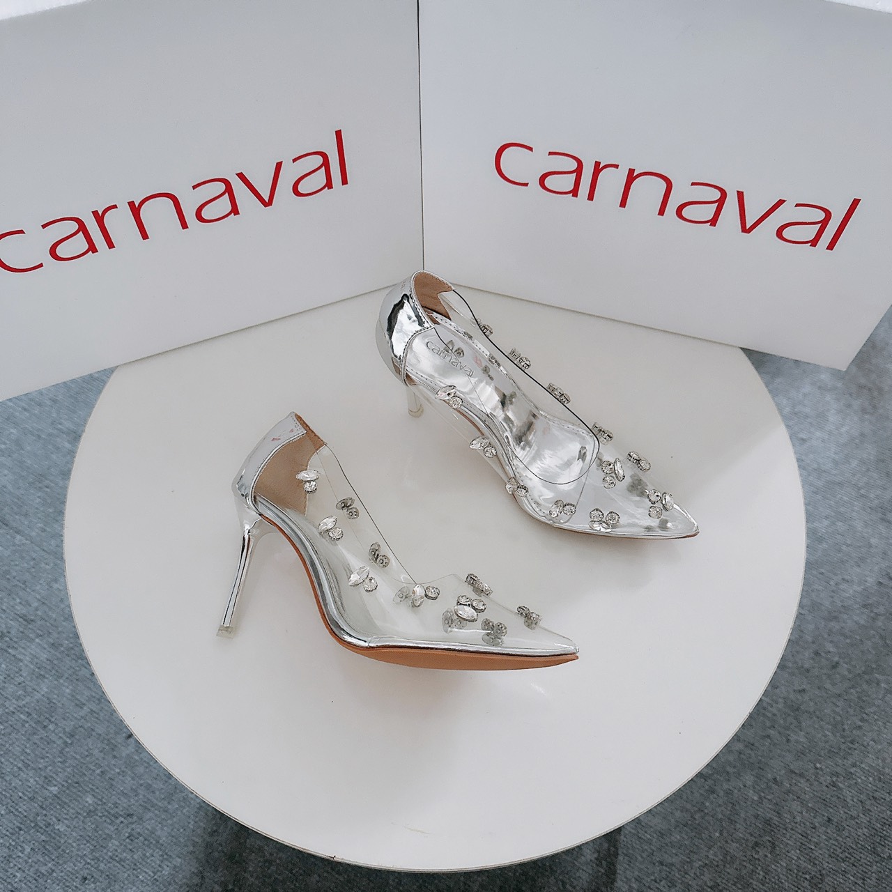 Mô tả Giày Cao Gót Nữ Mika Đính Đá Carnaval Gót Nhọn 9cm, Mũi Nhọn Siêu Sang Trọng - VS84 - 2