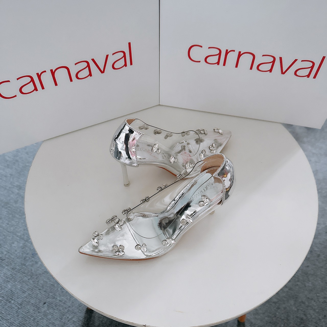 Mô tả Giày Cao Gót Nữ Mika Đính Đá Carnaval Gót Nhọn 9cm, Mũi Nhọn Siêu Sang Trọng - VS84 - 3