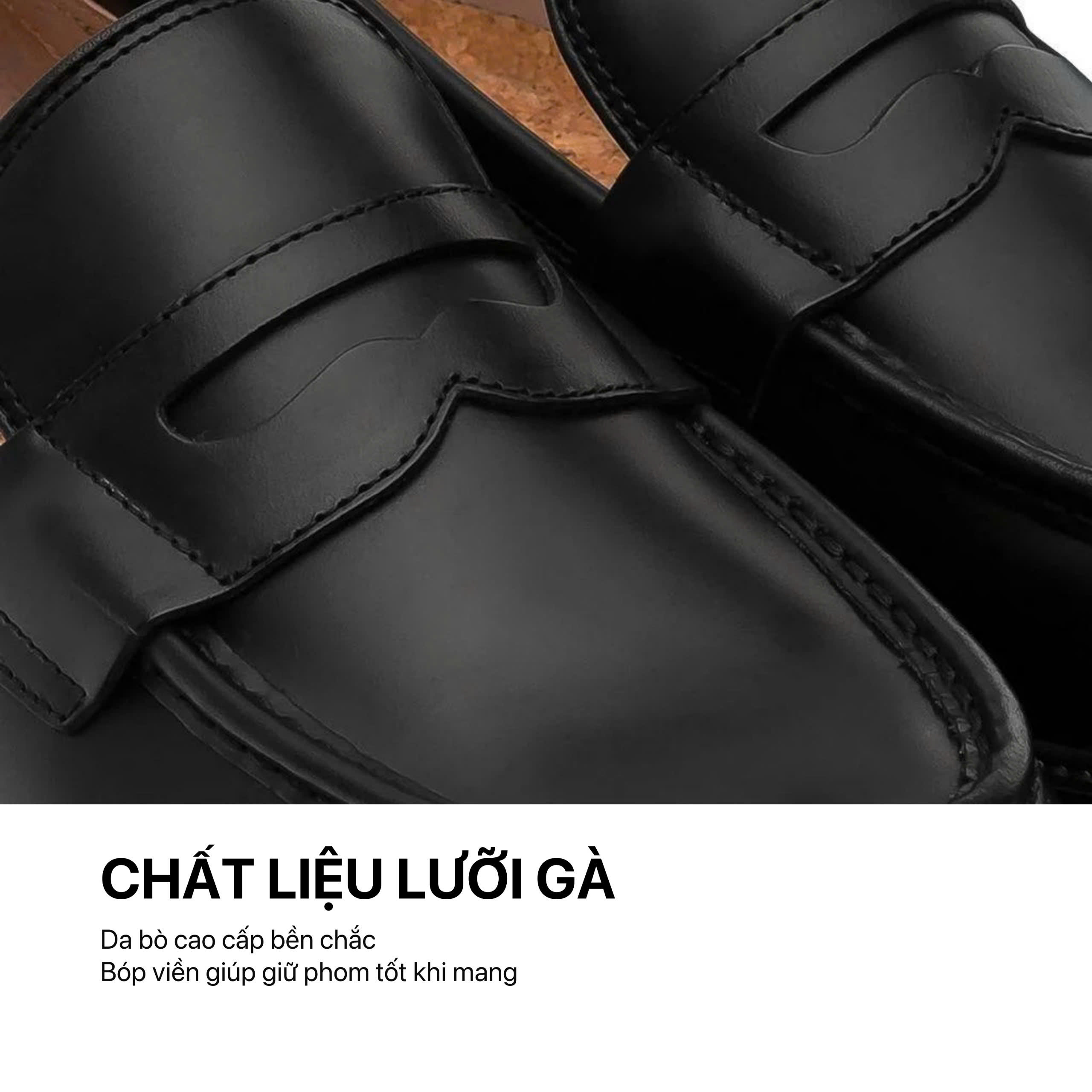 Mô tả Giày Lười Nam Nữ THEWOLF SEAN PENNY LOAFER - Đen / Đen Kem / Tan - 3