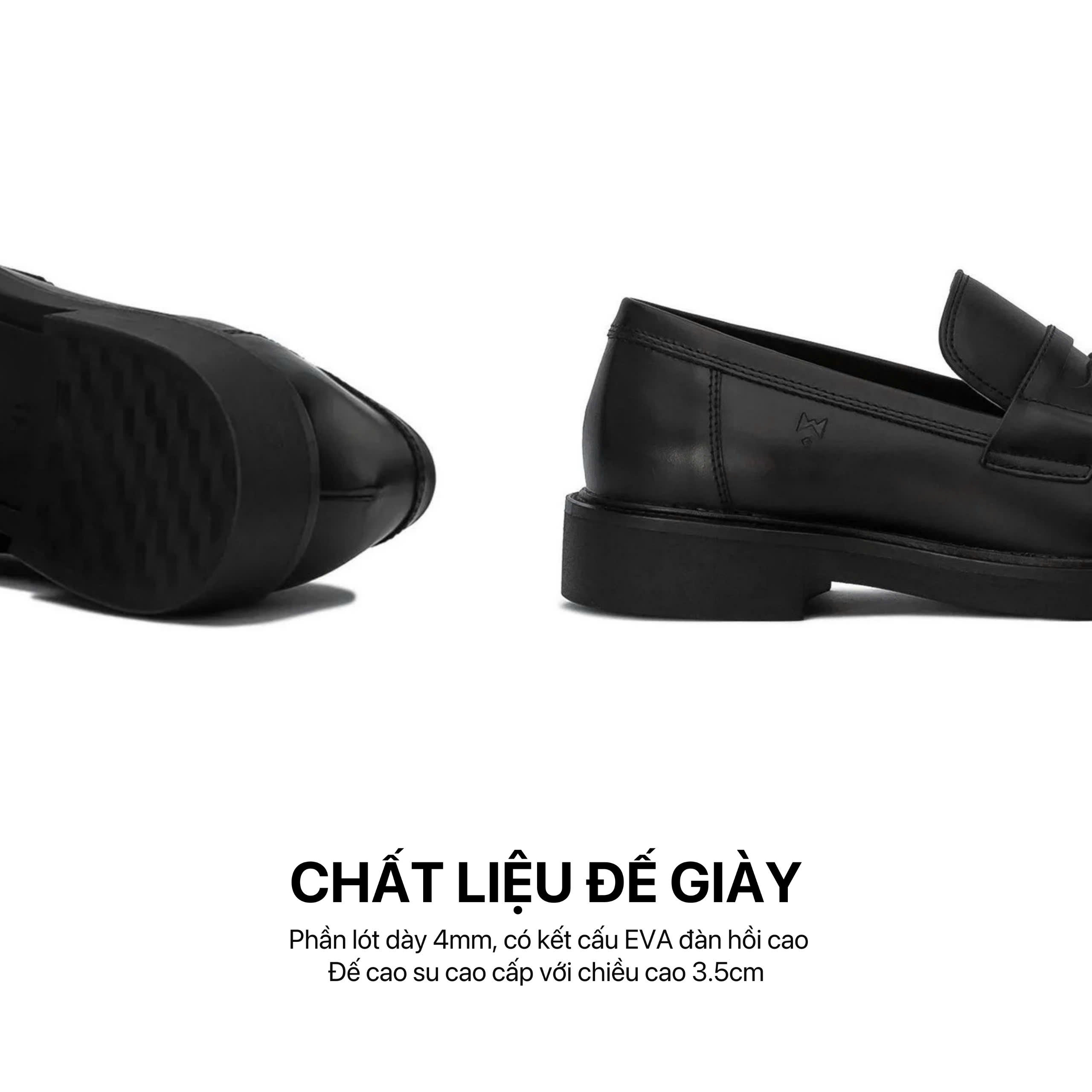 Mô tả Giày Lười Nam Nữ THEWOLF SEAN PENNY LOAFER - Đen / Đen Kem / Tan - 4
