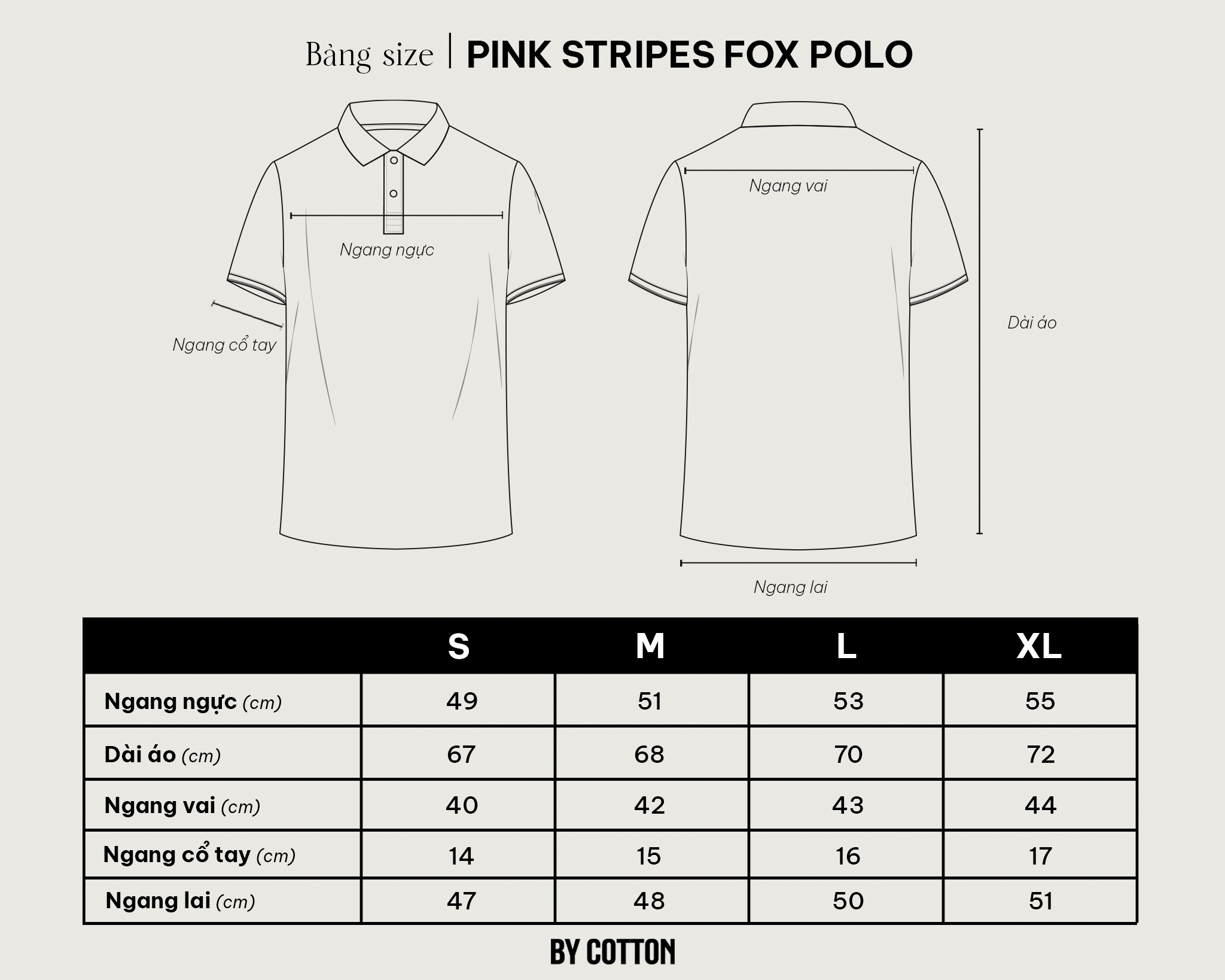 Mô tả Áo Thun Polo Nam Cao Cấp Stripes Fox Vải Gân, Sợi Spandex Chống Nhăn Multi Color BY COTTON - 5