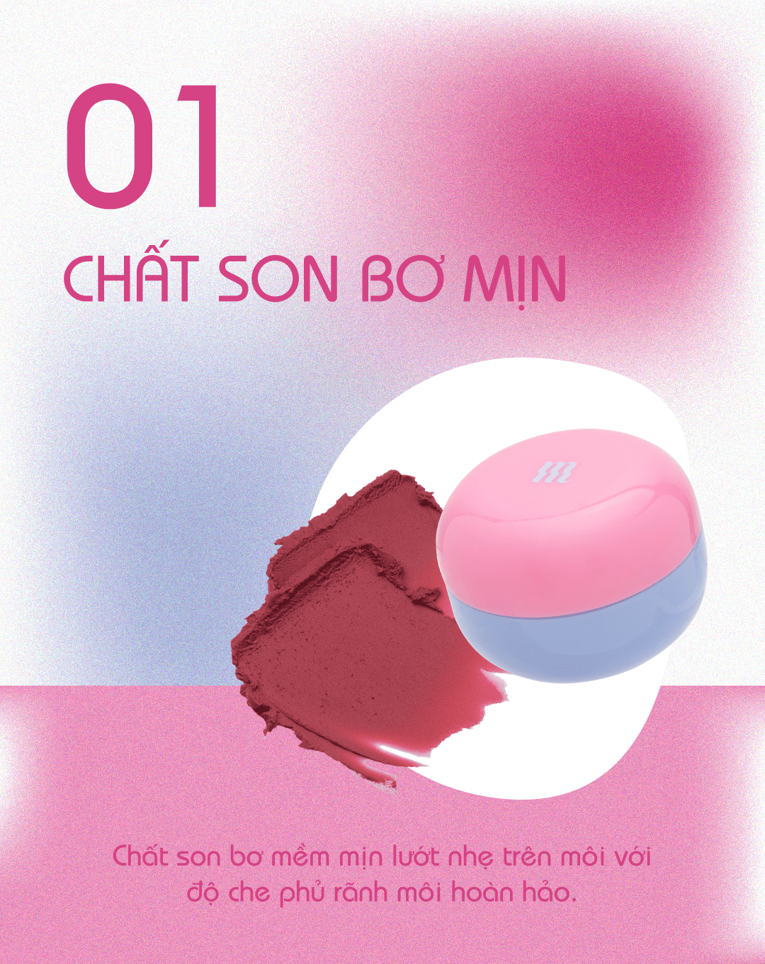 Mô tả Son Kem Bùn kiêm Má Hồng Kết Cấu Bơ Mịn Lì Dạng Hũ Merzy Blurry Lip & Cheek Mousse 6g - 8