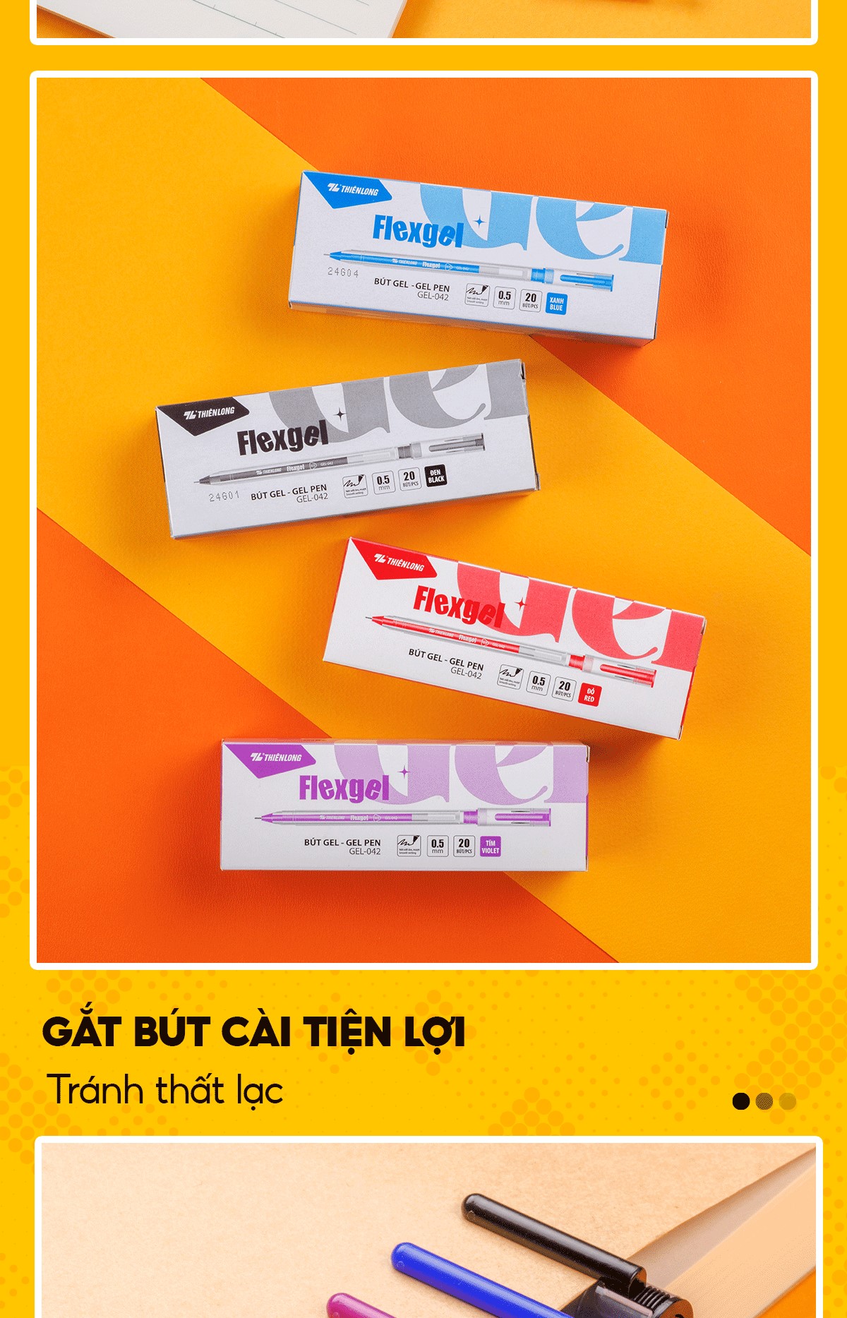 Mô tả Bút gel, bút bi nước Thiên Long Flexgel GEL-042 mực khô nhanh, nét viết êm, ngòi 0.5mm phù hợp cho học sinh, sinh viên - 8