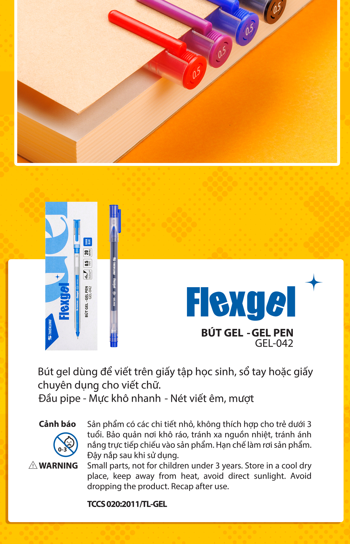 Mô tả Bút gel, bút bi nước Thiên Long Flexgel GEL-042 mực khô nhanh, nét viết êm, ngòi 0.5mm phù hợp cho học sinh, sinh viên - 9