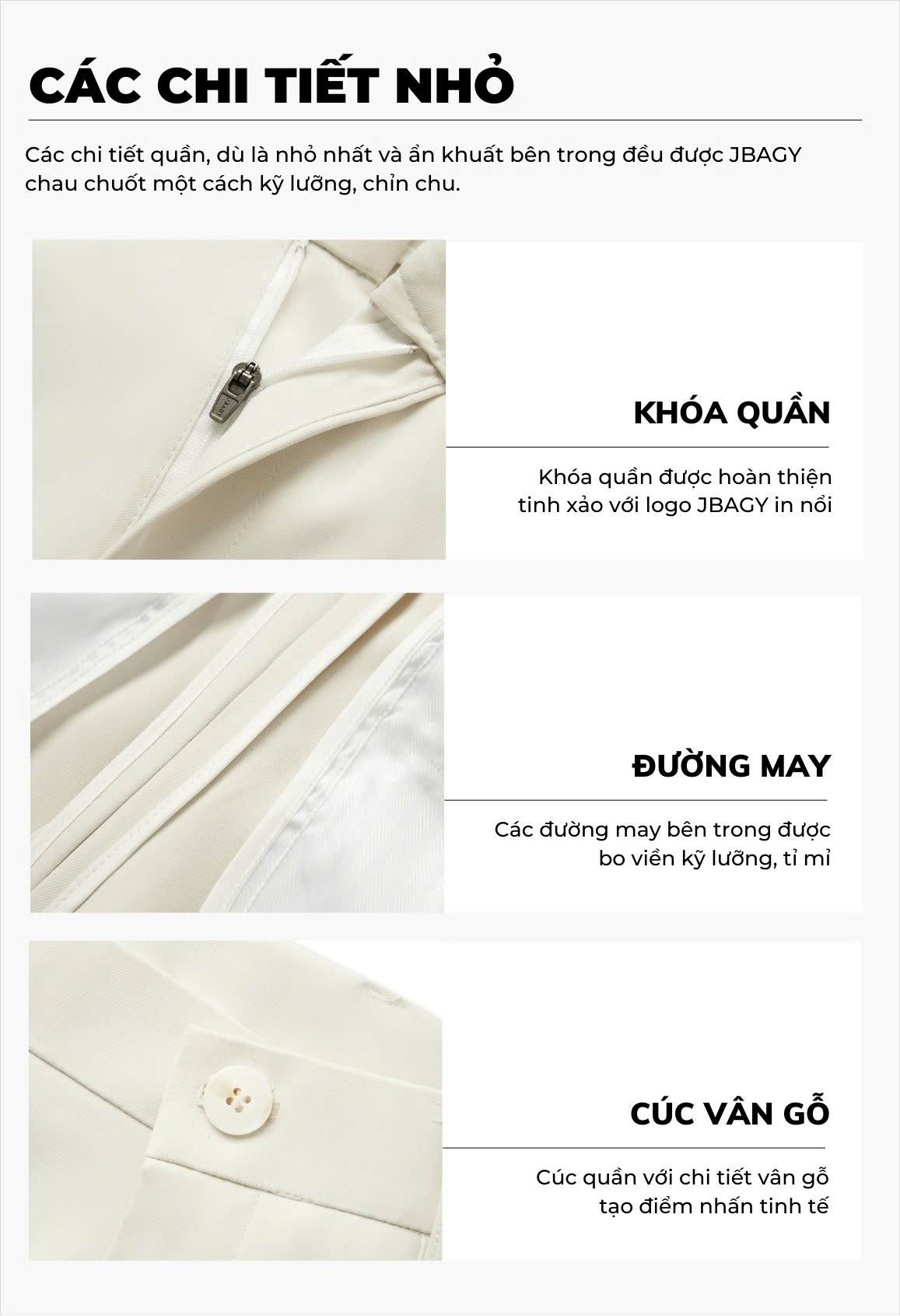 Mô tả Quần tây nam ống rộng xếp ly suông đứng, cạp cao hách dáng chất vải lụa chống nhăn JBAGY - JD0108 - 5