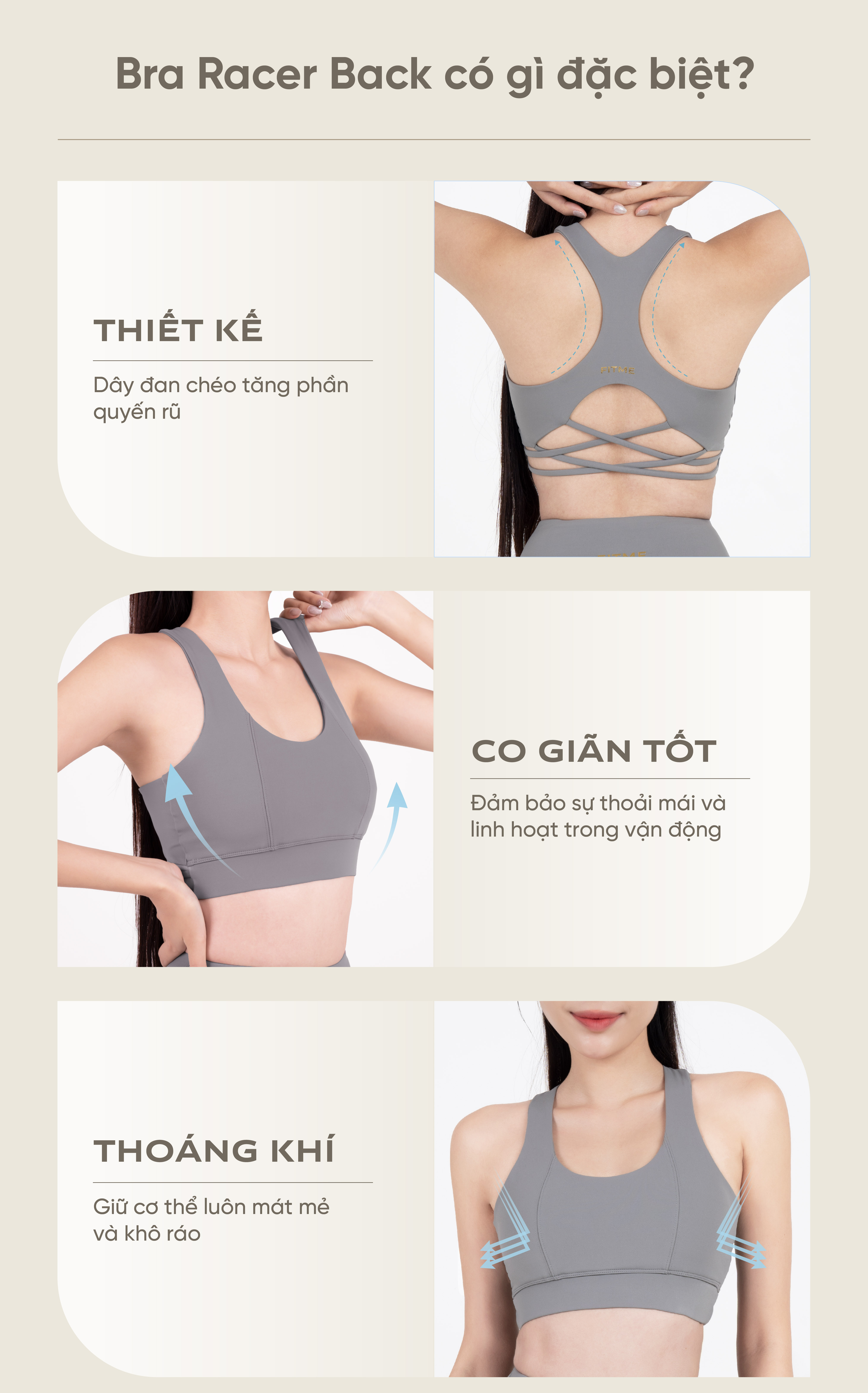 Áo bra tập gym yoga nữ Fitme Flow dây đan chéo hỗ trợ luyện tập chống ...