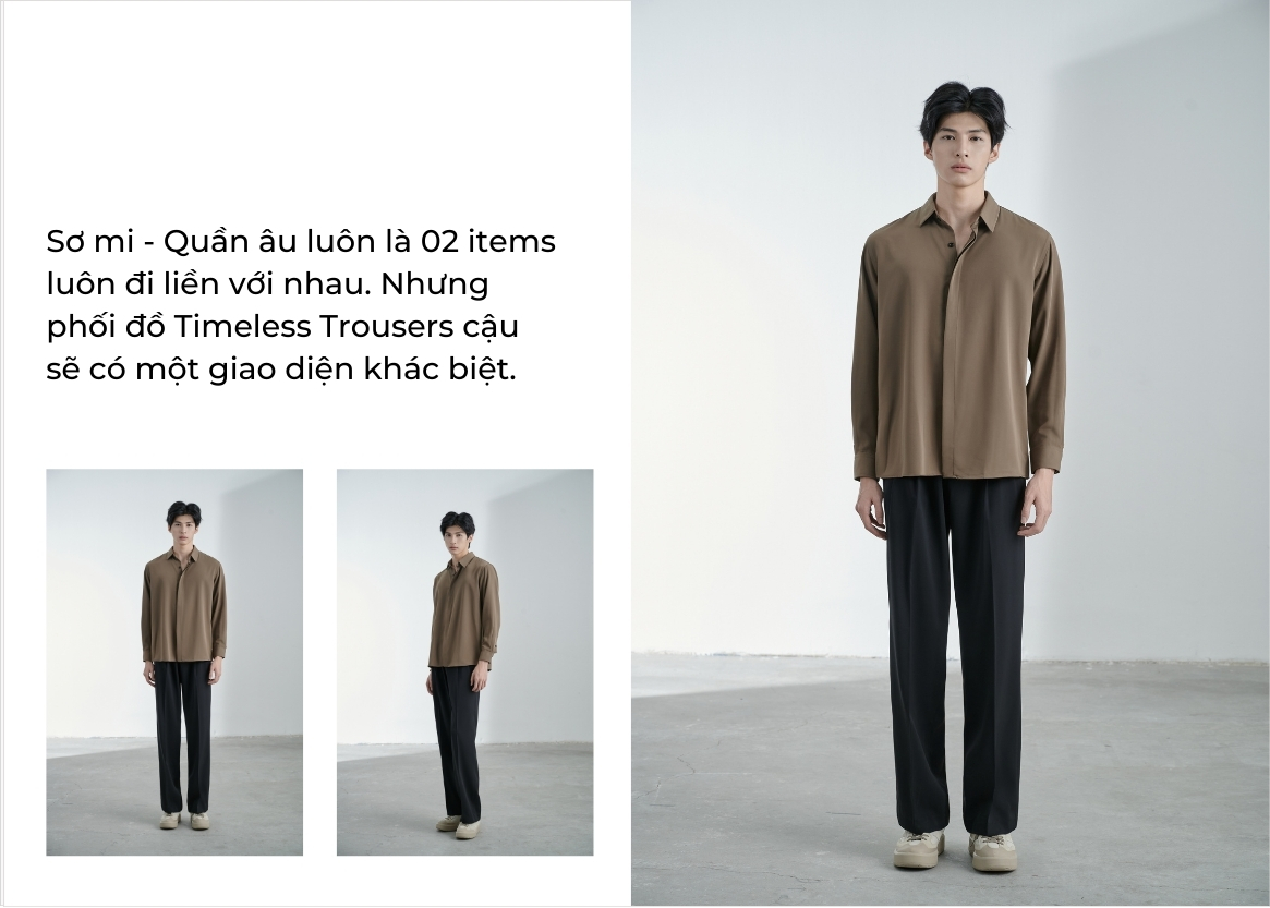 Mô tả Quần tây nam ống rộng xếp ly suông đứng, cạp cao hách dáng chất vải lụa chống nhăn JBAGY - JD0108 - 8