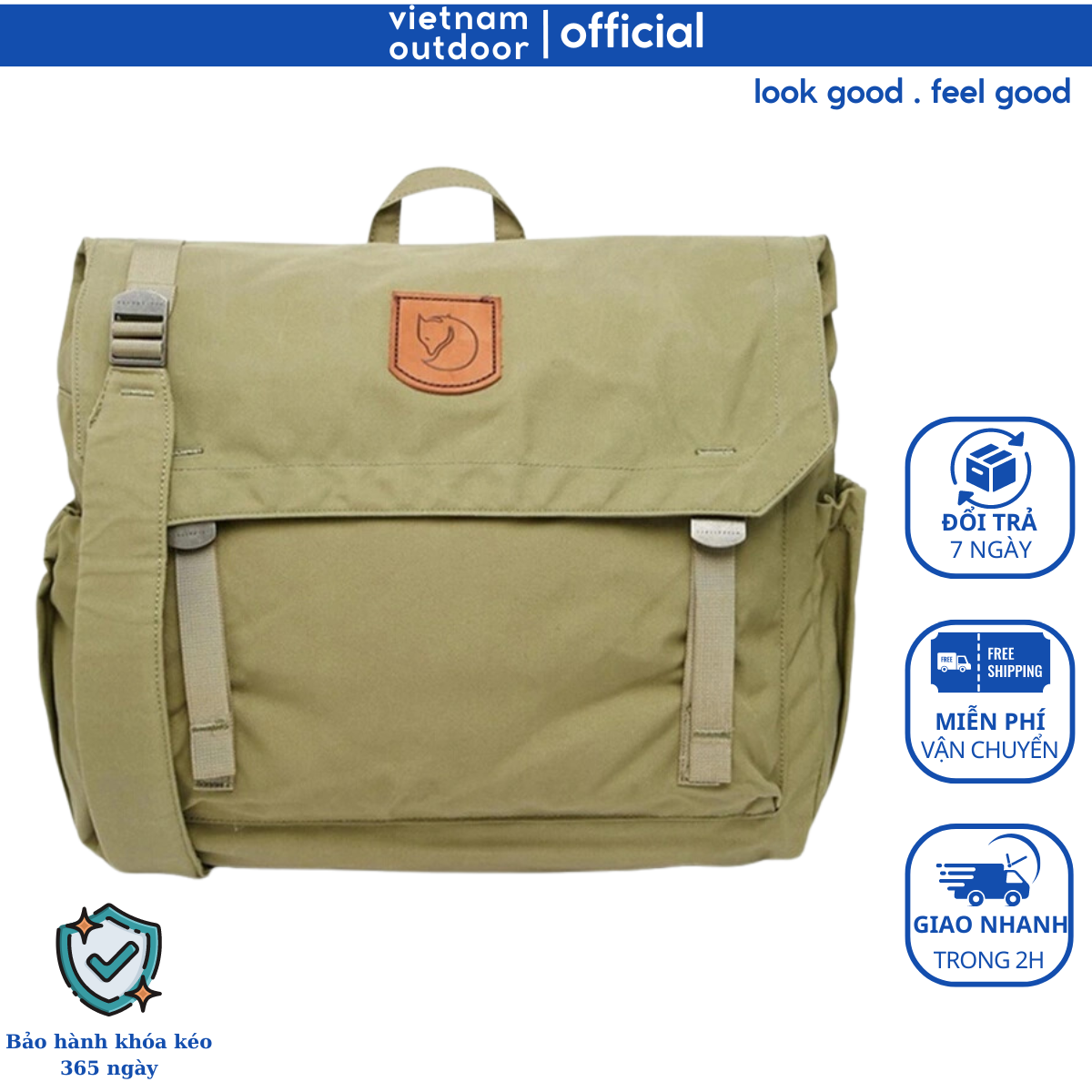 Cặp Đeo Chéo Nam Nữ FJALLRAVEN FOLDSACK NO Đi Học Đi Làm Chống Thấm Nước  Ngăn Đựng Laptop
