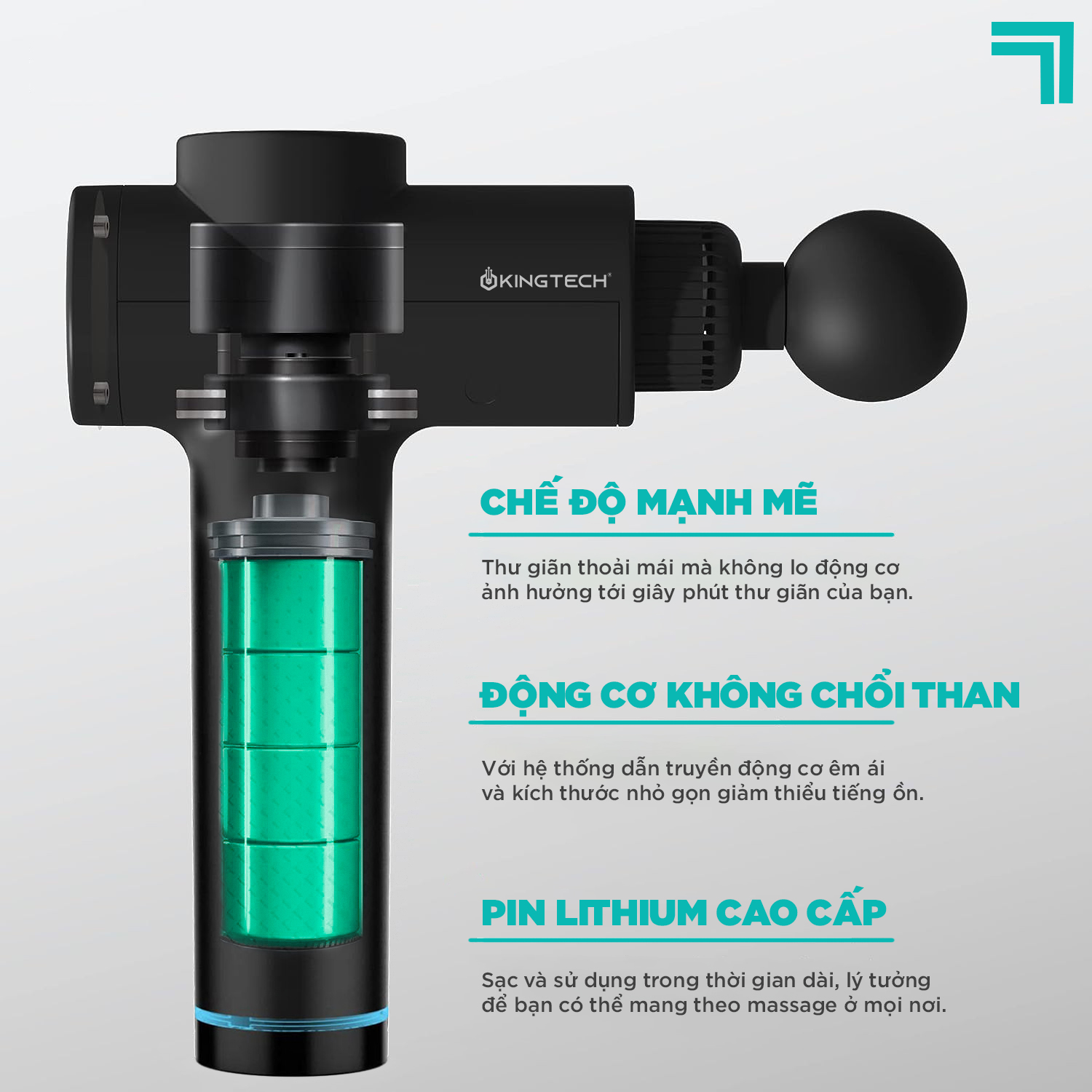 Mô tả Máy Massage Cầm Tay Cao Cấp KINGTECH KH-720PRO, 20 Cấp Độ, Hỗ Trợ Mát Xa Chuyên Sâu, Giảm Đau Cơ, Cứng Khớp - Chính Hãng - 3