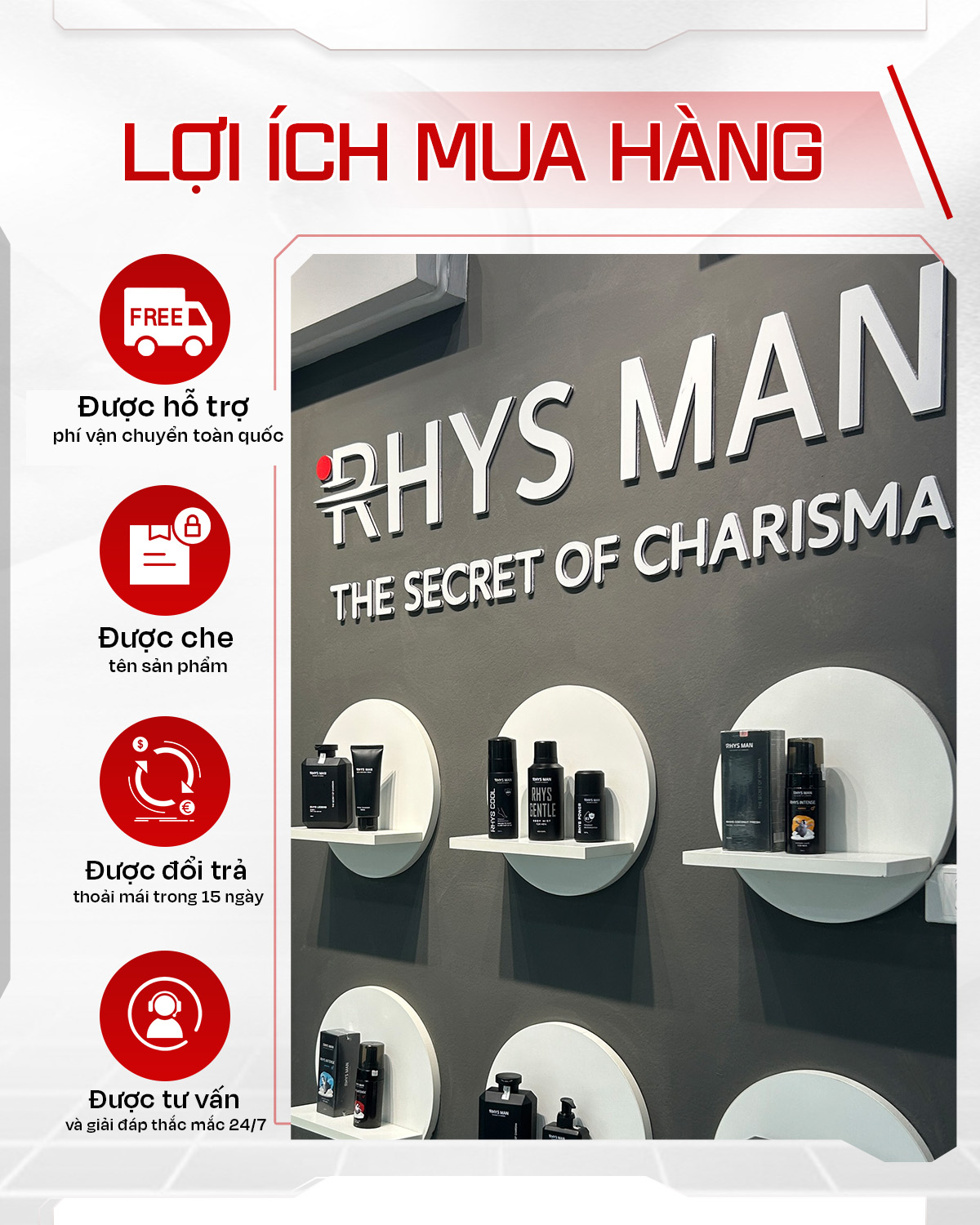Mô tả Sáp vuốt tóc Rhys Man, sáp dưỡng Pomade tạo kiểu RHYS STYLE giữ nếp suốt 12h - 6