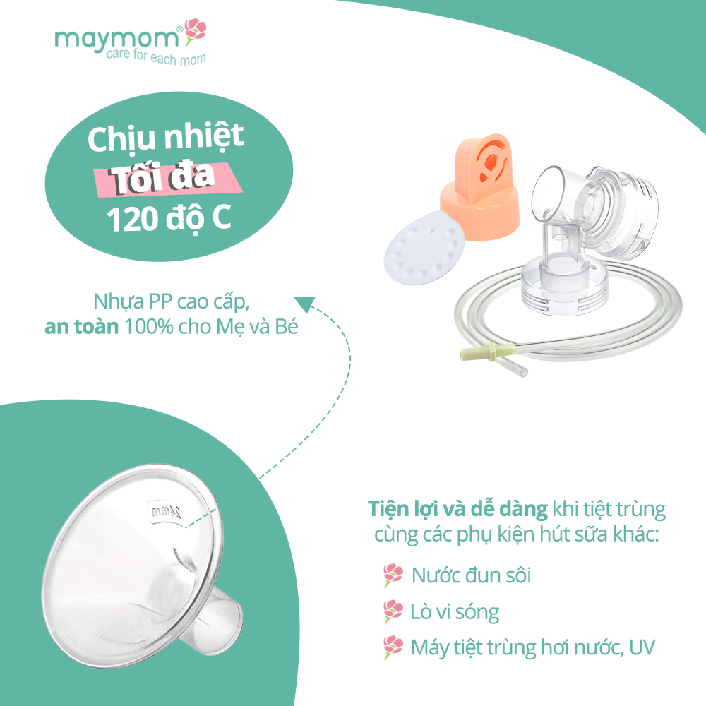 Mô tả Bộ Phụ Kiện Máy Hút Sữa Medela Pump In Style Advanced, Thương Hiệu Maymom, Phễu Size Từ 10-32mm - 5