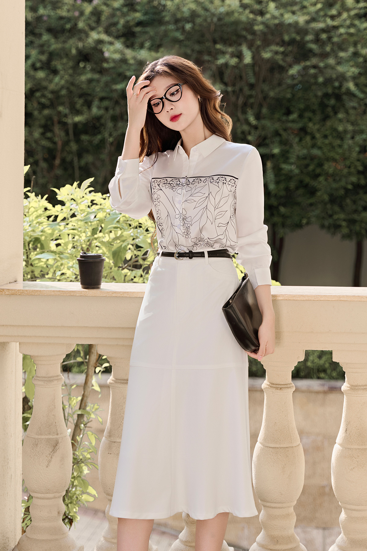 Mô tả Áo Sơ Mi Lụa LAMER Dáng Suông Dài Tay In Họa Tiết L61H24Q018 - 1