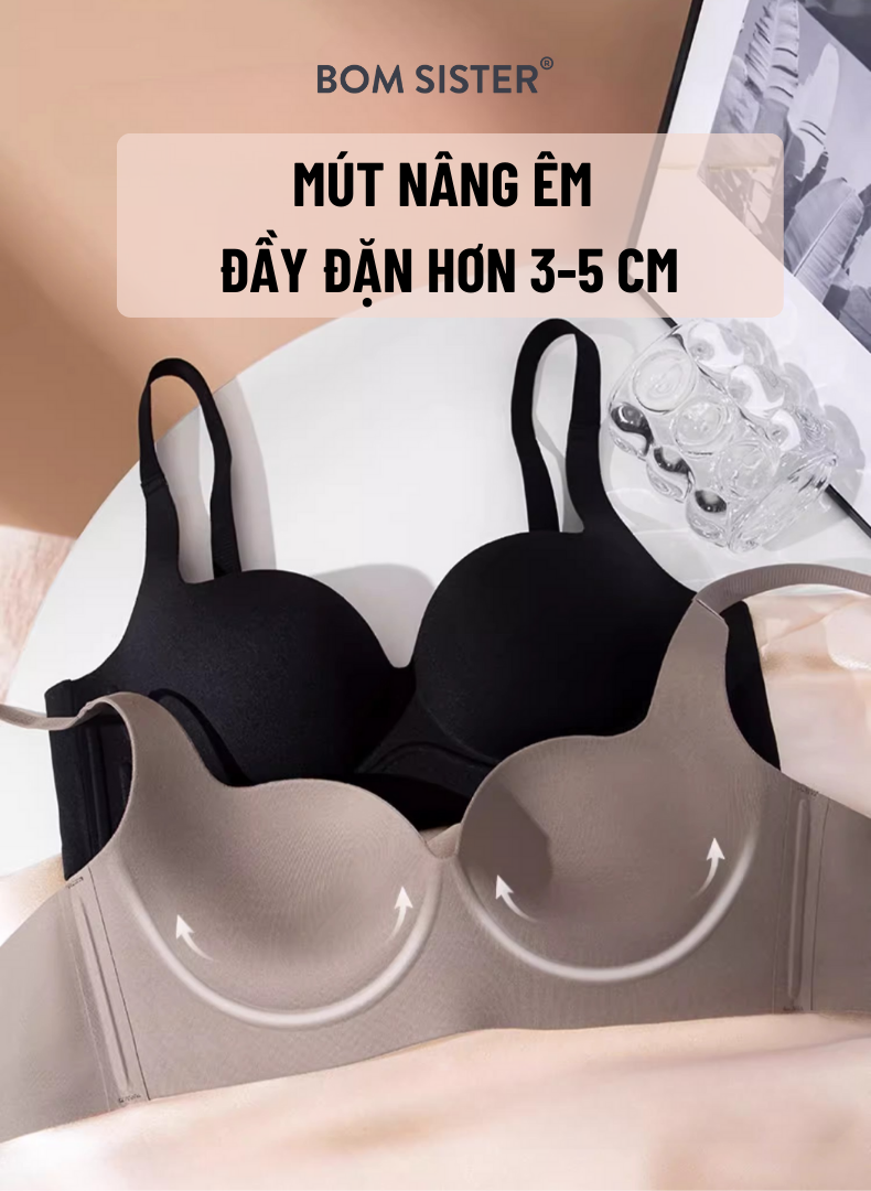Mô tả BOM Sister x Ngọc Trinh - Áo lót học sinh, áo ngực mặc áo dài chất su không gọng mút nâng đẩy MU2506 - 2