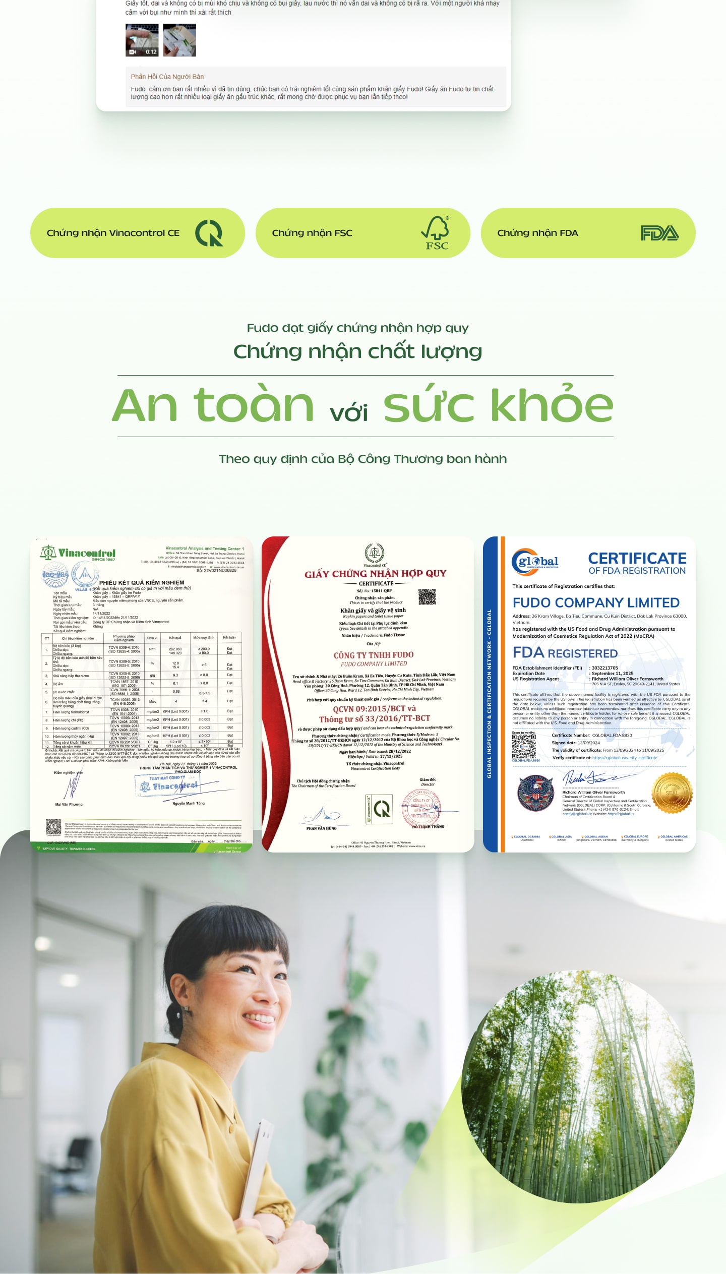 Chứng Nhận Chất Lượng Fudo Bamboo