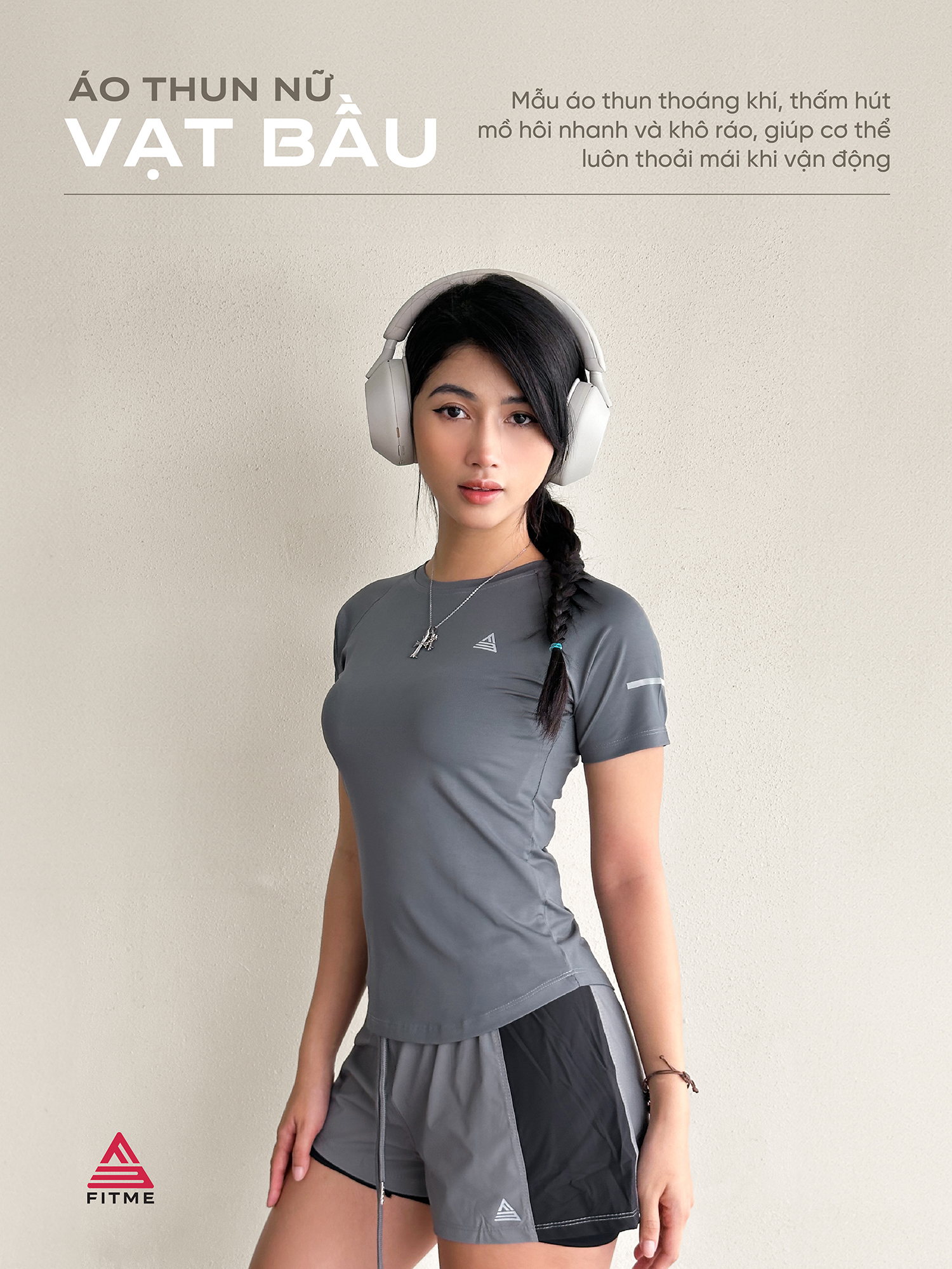 Mô tả Áo thun thể thao nữ tập gym yoga Fitme vạt bầu thoáng khí thấm hút mồ hôi AVBNU - 1