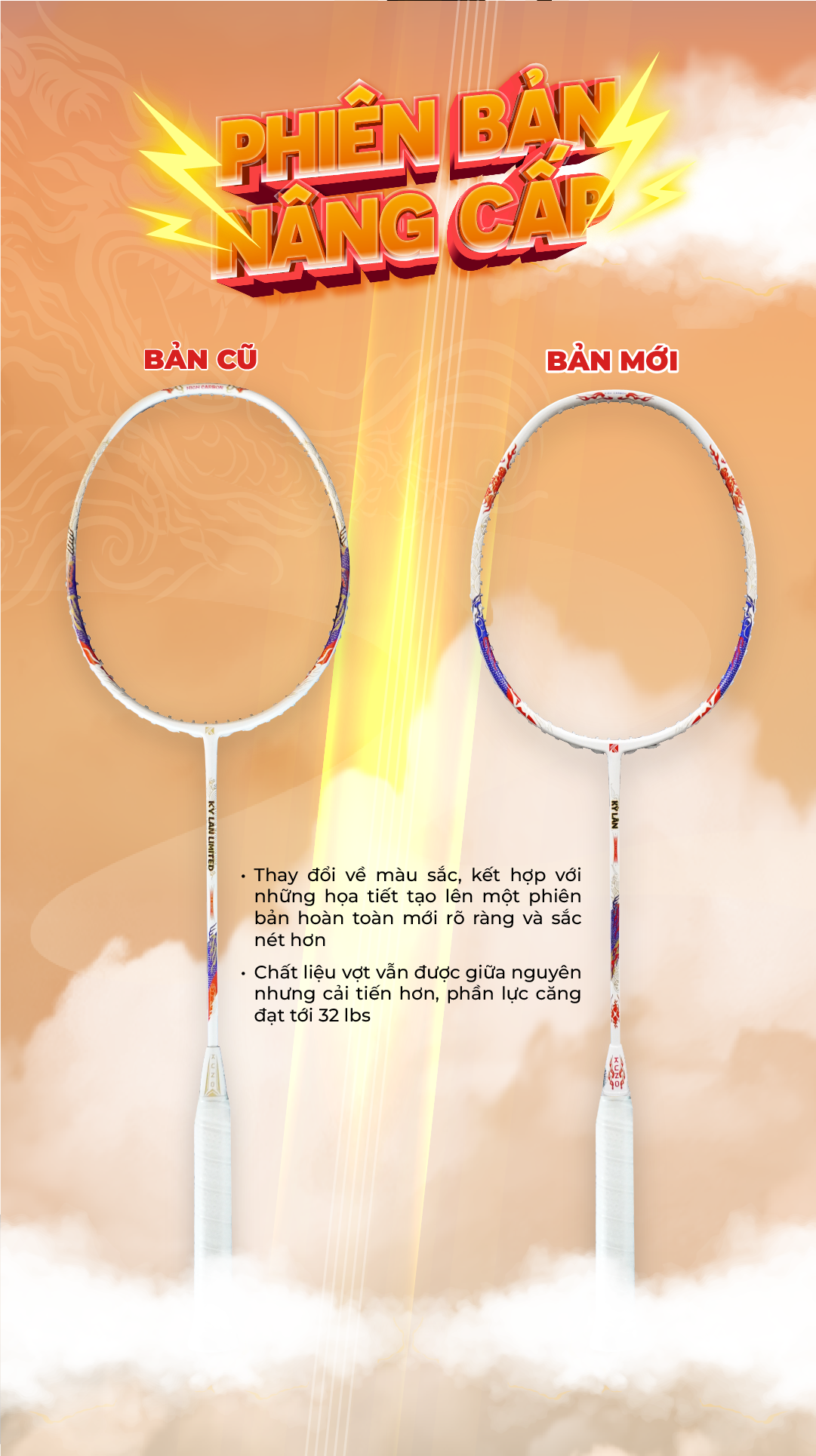 Mô tả Vợt cầu lông KUNO Kỳ Lân tấn công, trọng lượng 4U full carbon cao cấp được gia cố 2 lần chắc chắn - 1