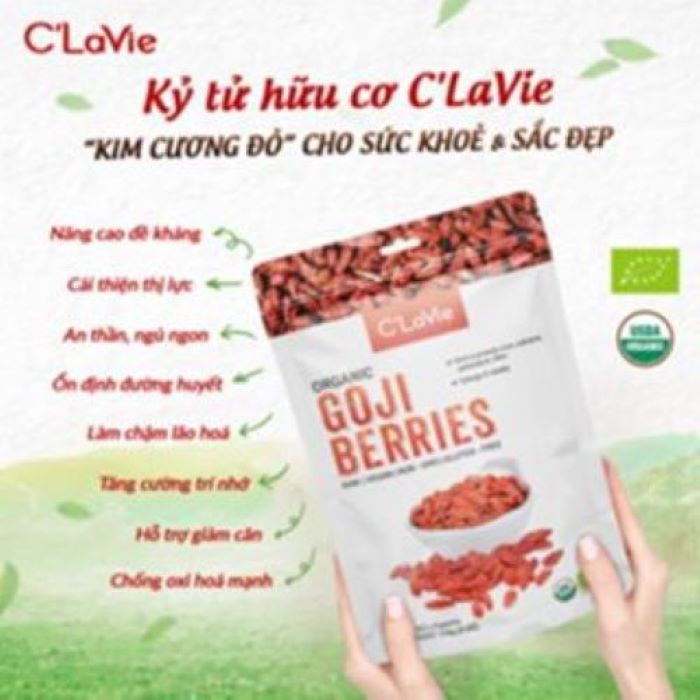 Mô tả Kỷ tử hữu cơ C'LaVie 170g (34g x 5 gói) - Kỷ tử đỏ/Hắc kỷ tử - 1